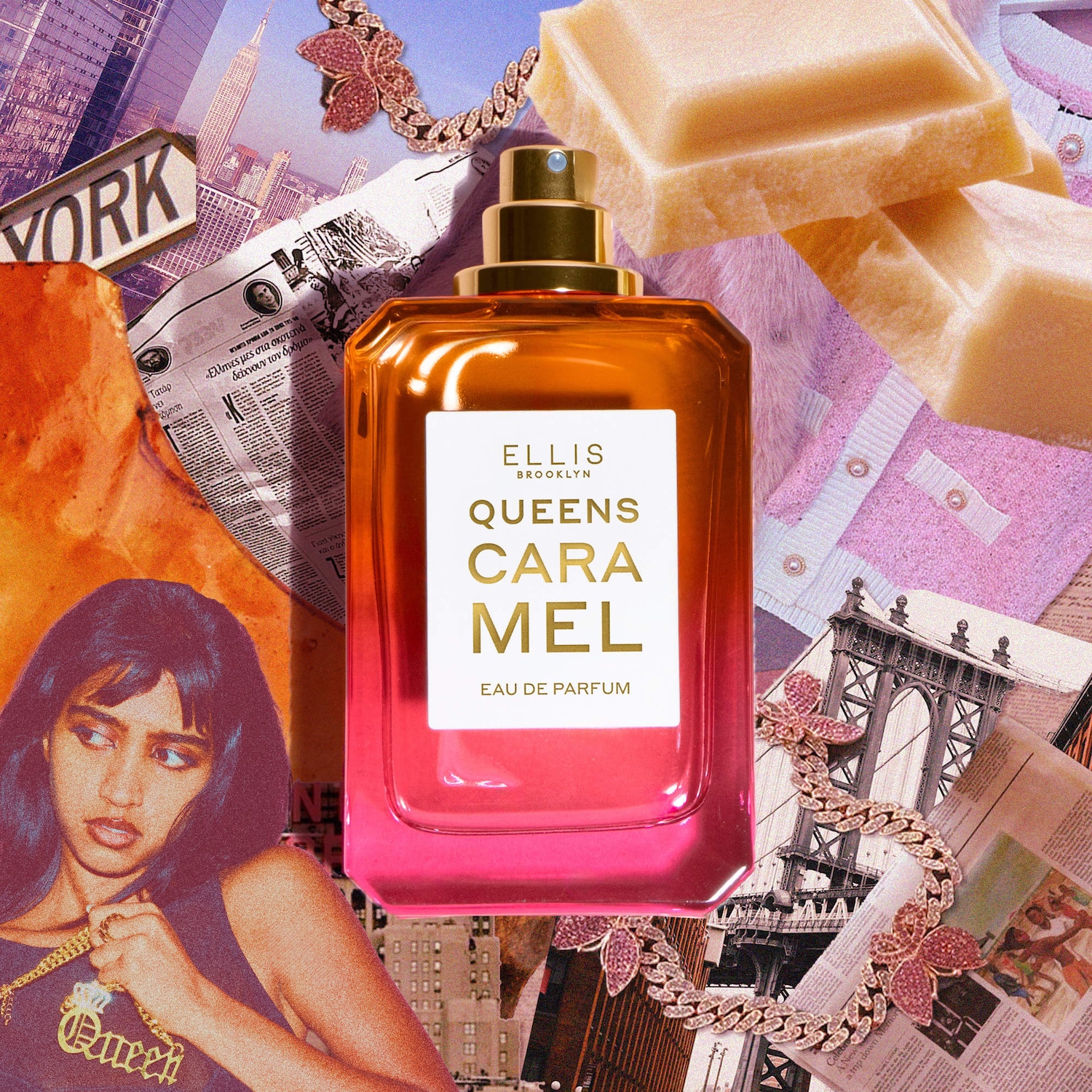 QUEENS CARAMEL Eau de Parfum Travel Spray with Pink Salt - Ellis