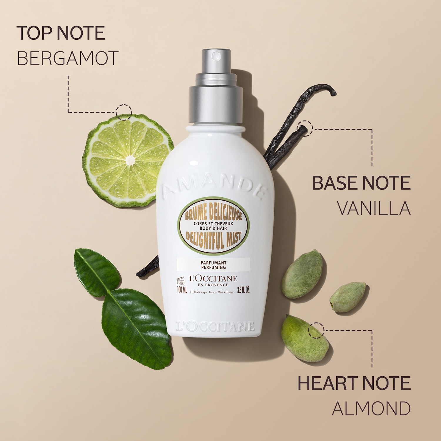 L'Occitane Almond Hair & Body Fragrance Mist - Thumbnail 3