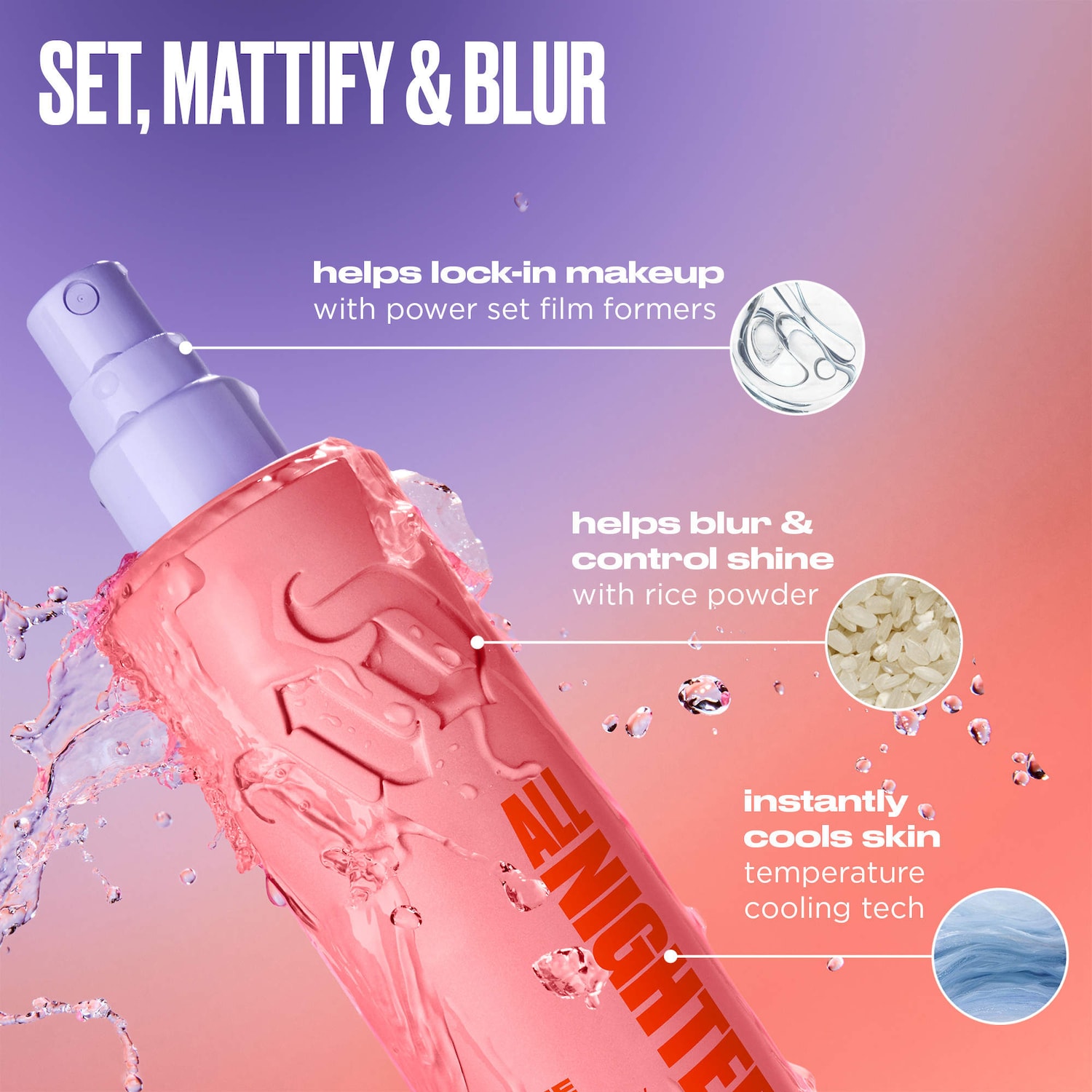All Nighter Waterproof Matte Setting Spray with 24HR Wear
