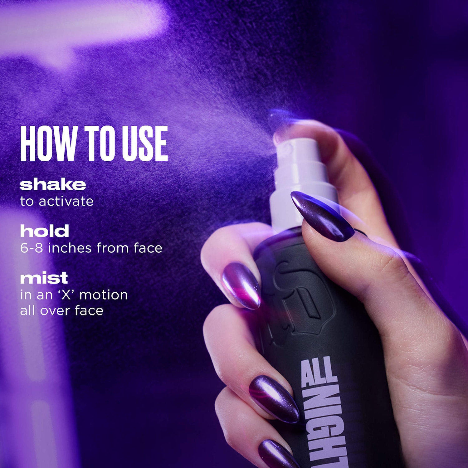 Vaporisateur fixateur de maquillage hydrofuge All Nighter, tenue 24 h