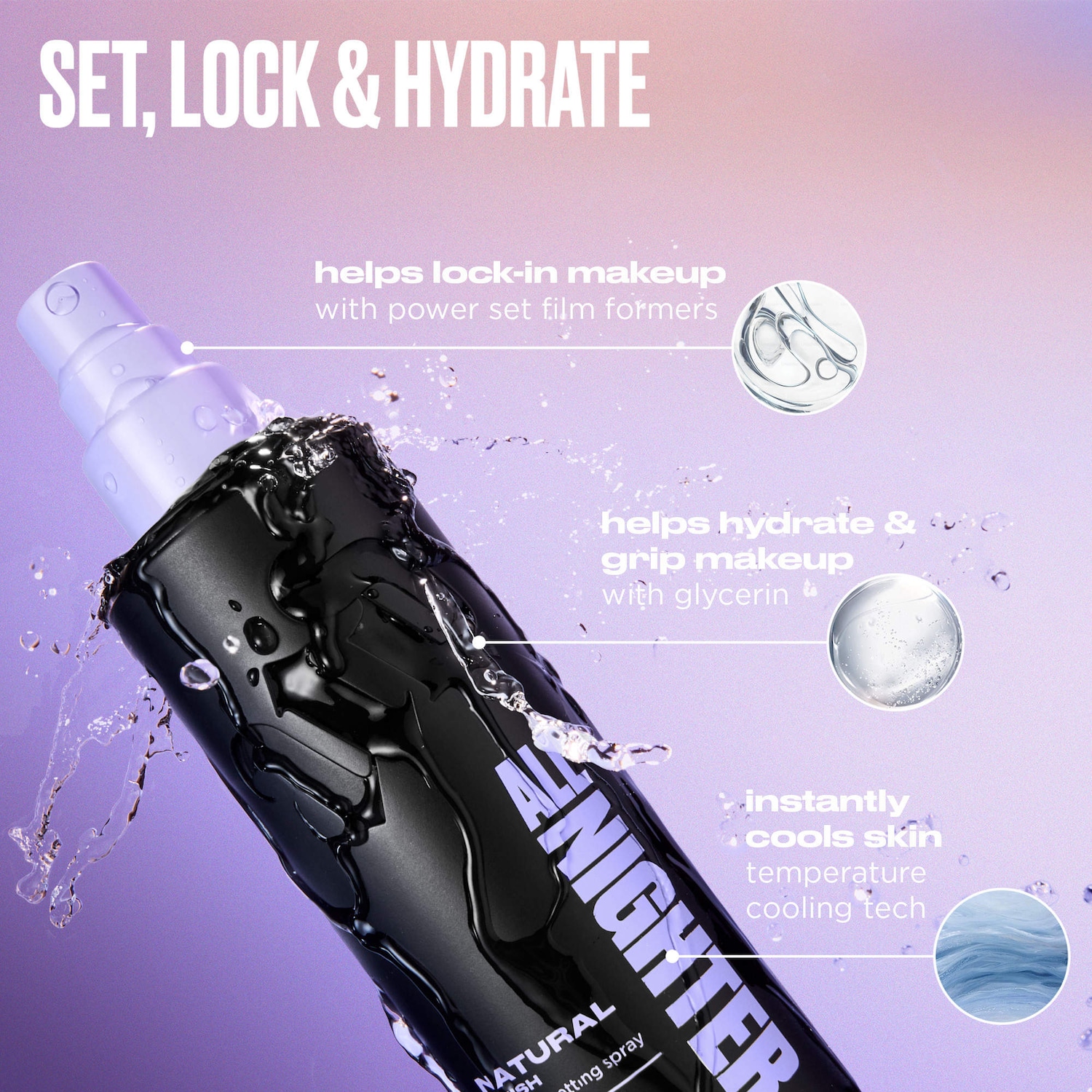 All Nighter Waterproof Natural Finish Setting Spray with 24HR Wear