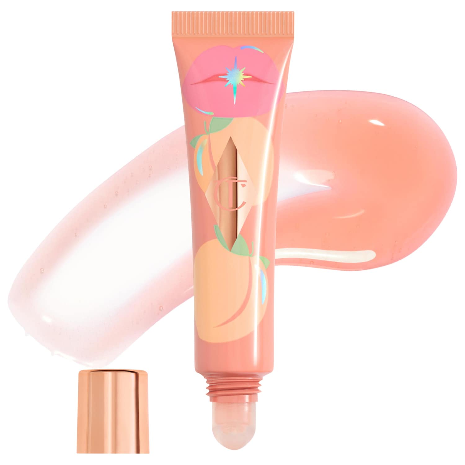 Charlotte Tilbury Unreal Lips Healthy Glow Nectar Nourishing Lip Oil with Hyaluronic Acid and Vitamin E in Juicylicious Pure Peach
