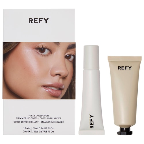 Набор блеск для губ и жидкий хайлайтер Refy Topaz Collection
