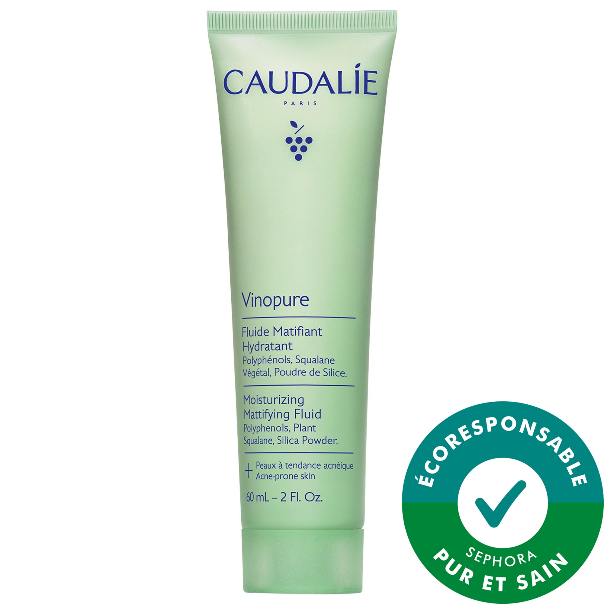 Caudalie Hydratant régulateur de'sébum pour peaux à tendance acnéique Vinopure 2 oz/60 mL