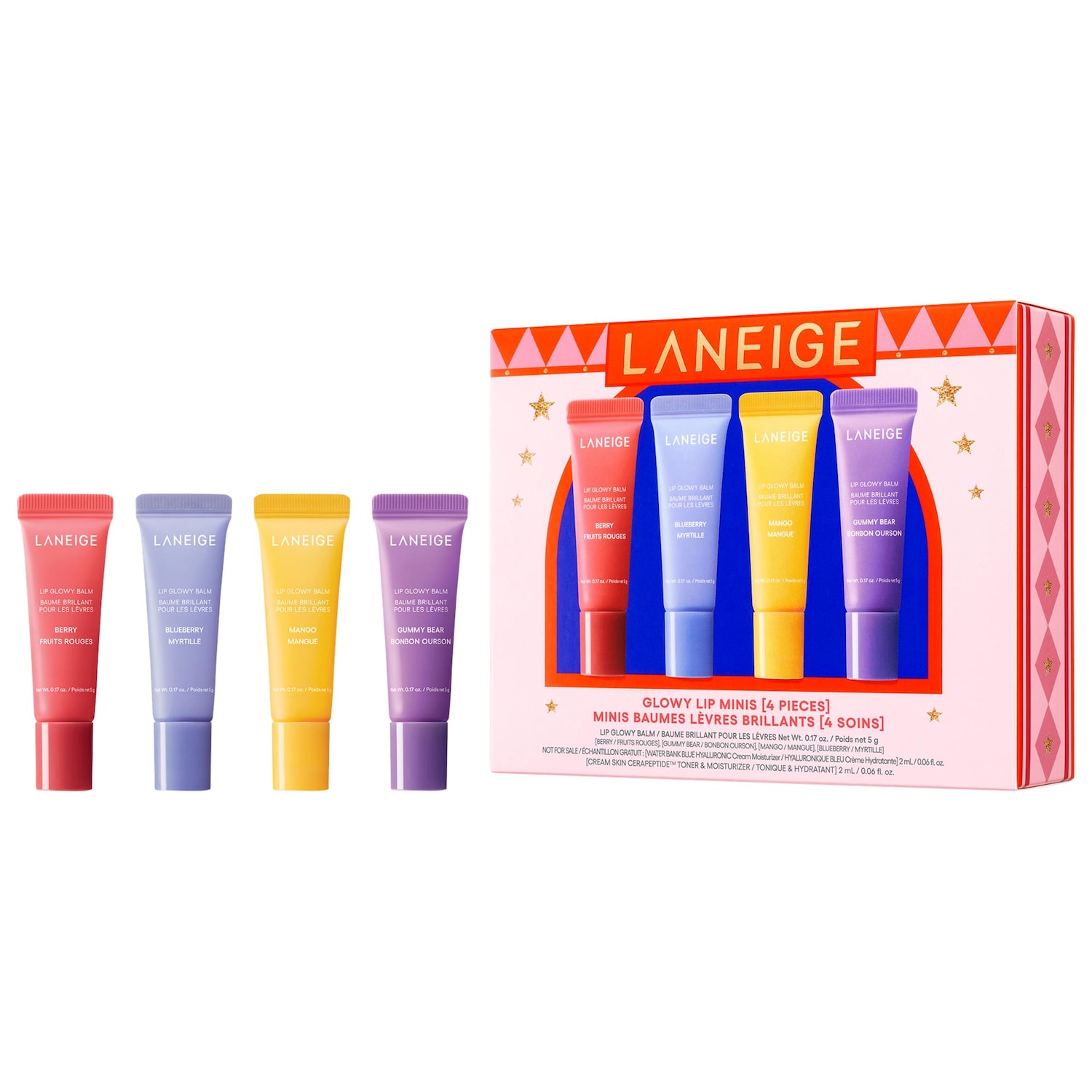 Подарочный набор мини-средств для губ Laneige Glowy Lip Minis