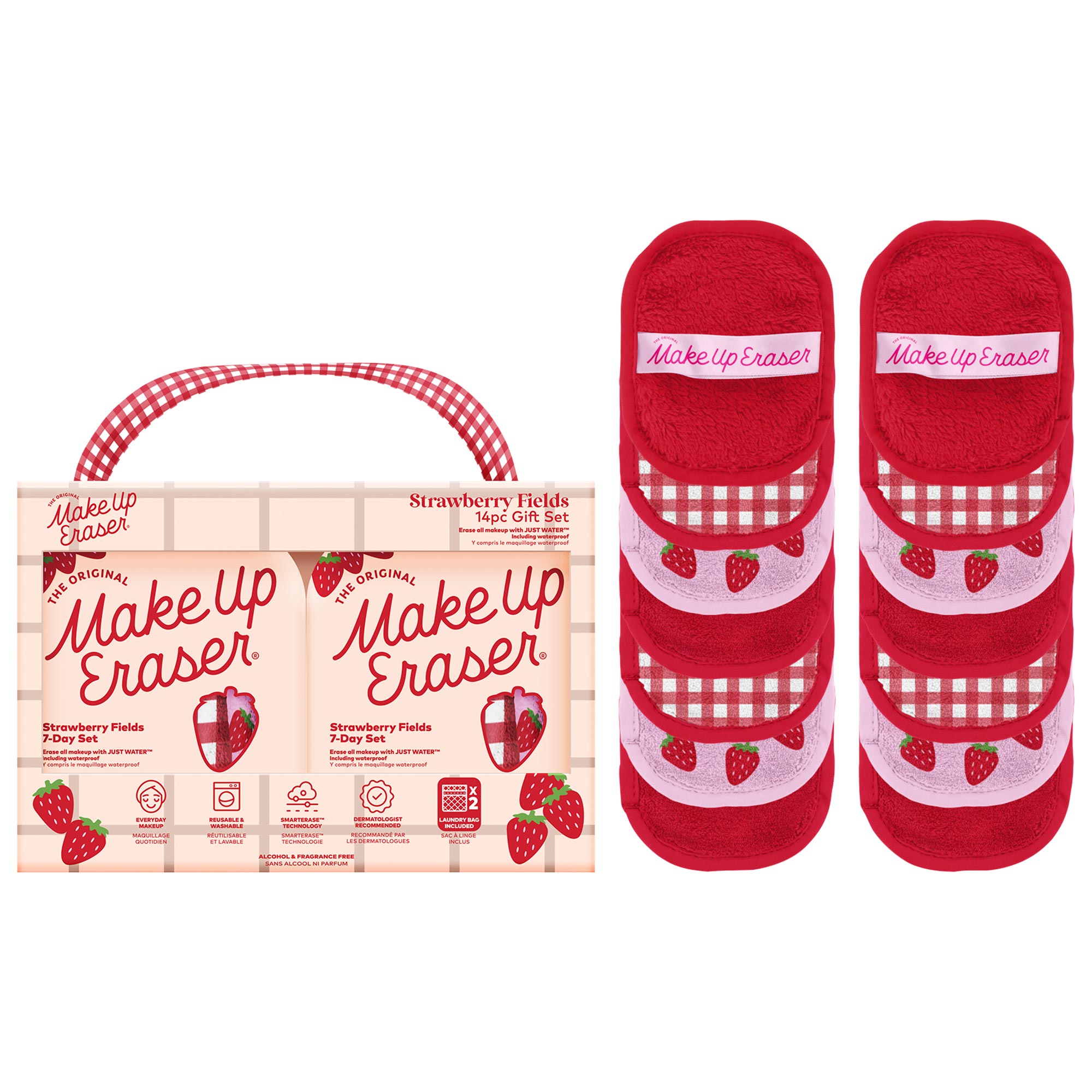 The Original Makeup Eraser Makeup Eraser Strawberry Fields 14-day Set Reusable Makeup Remover In Transparent