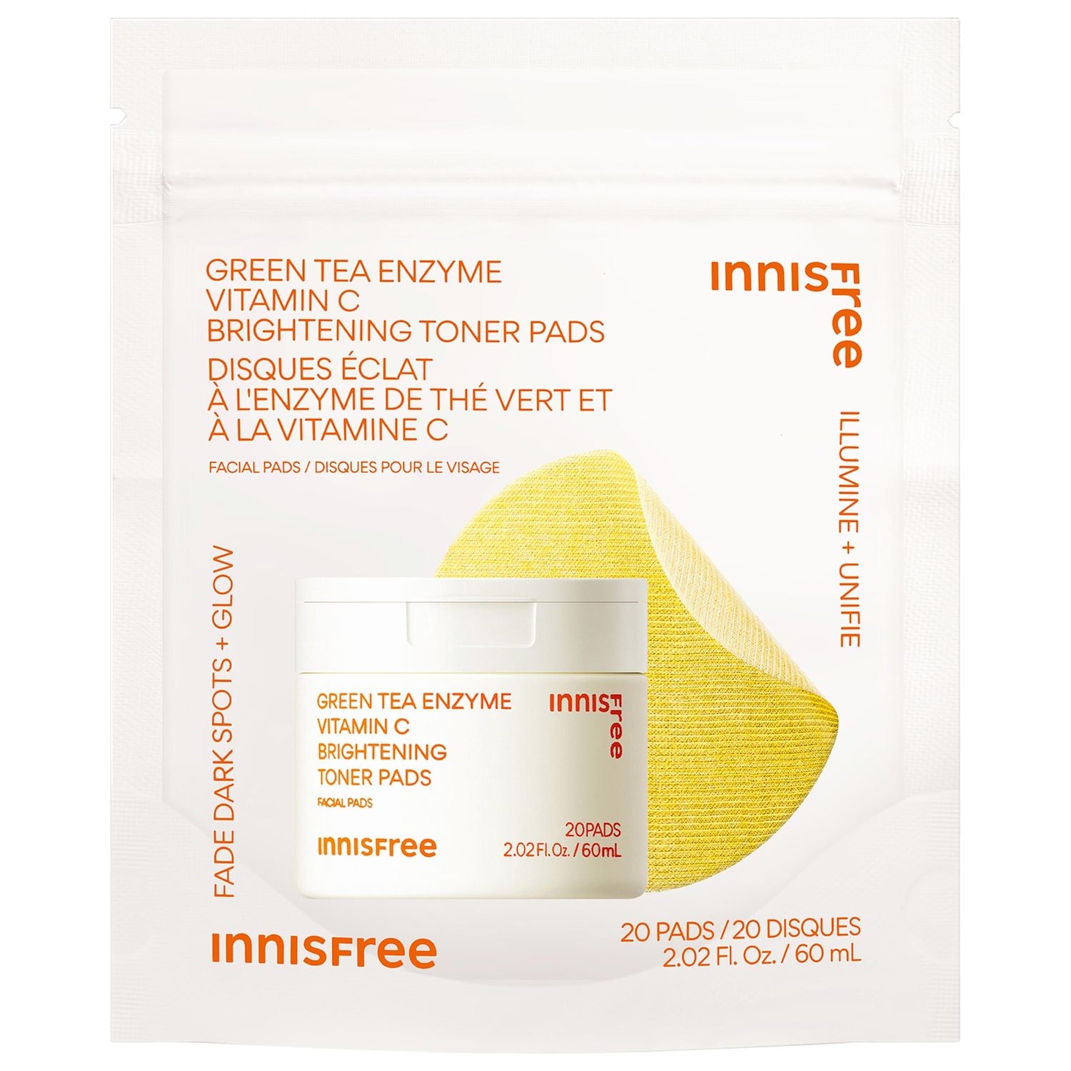 Мини-версия осветляющих тонер-пэдов innisfree Daily с витамином C и ниацинамидом — фото 1