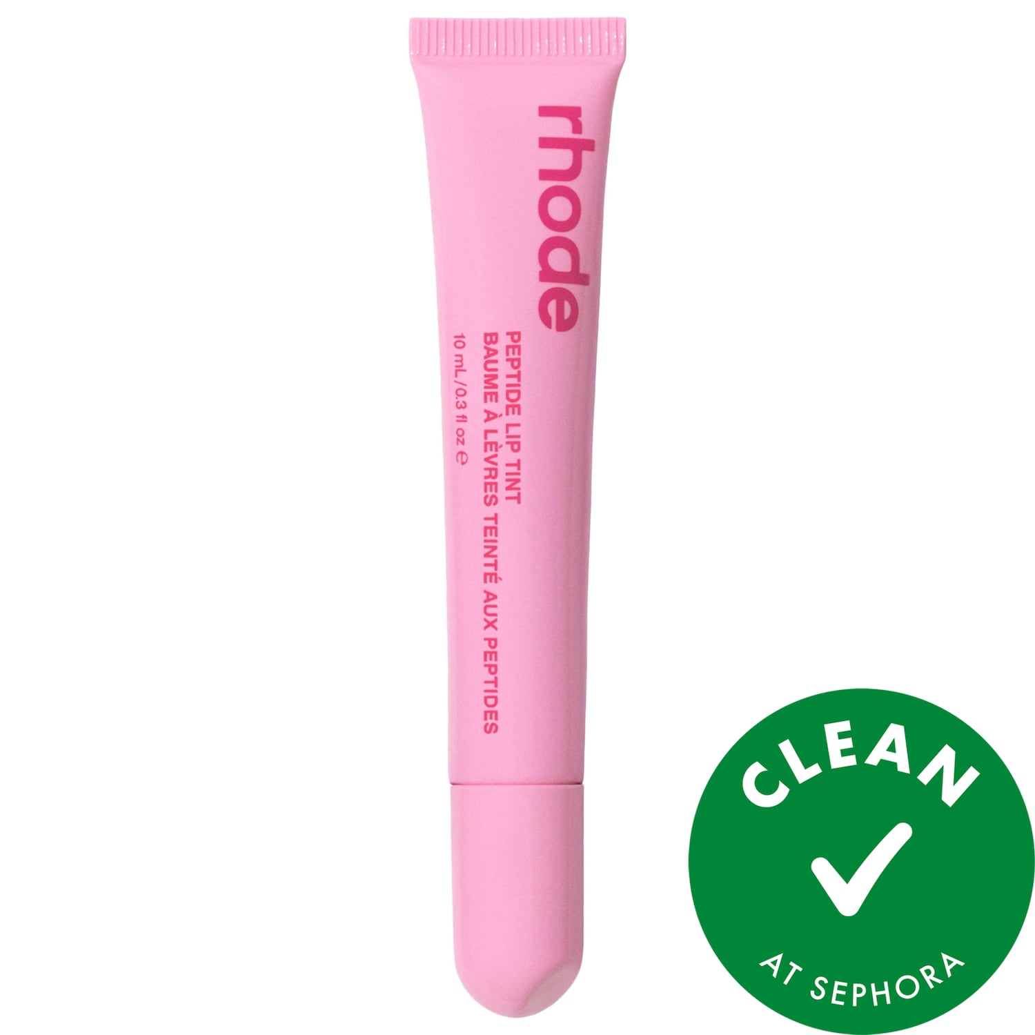 rhode Peptide Lip Tint Nourishing Glaze in Jelly Bean - shimmery sheer baby pink + sweet pink jelly bean scent