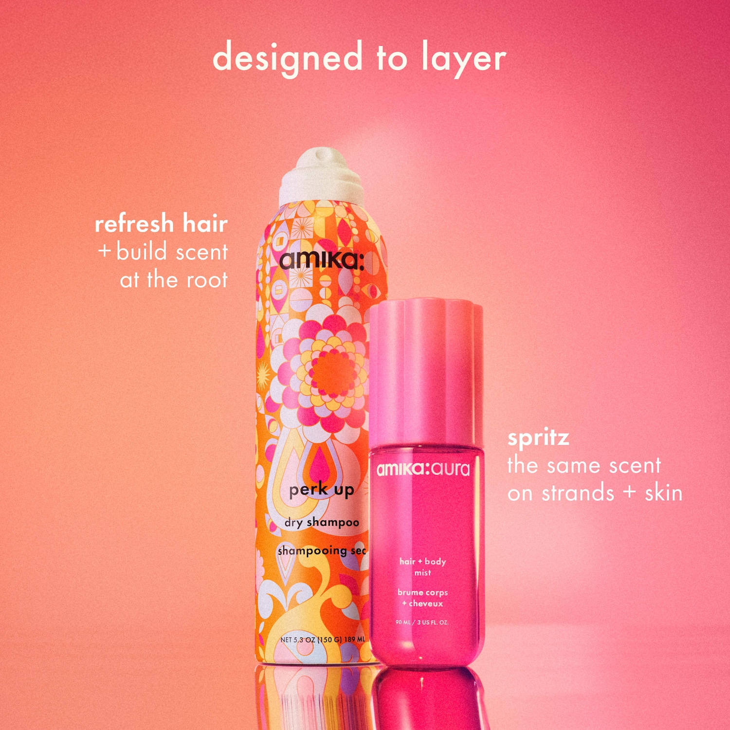 amika:aura Hair & Body Mist with Vanilla and Pink Grapefruit