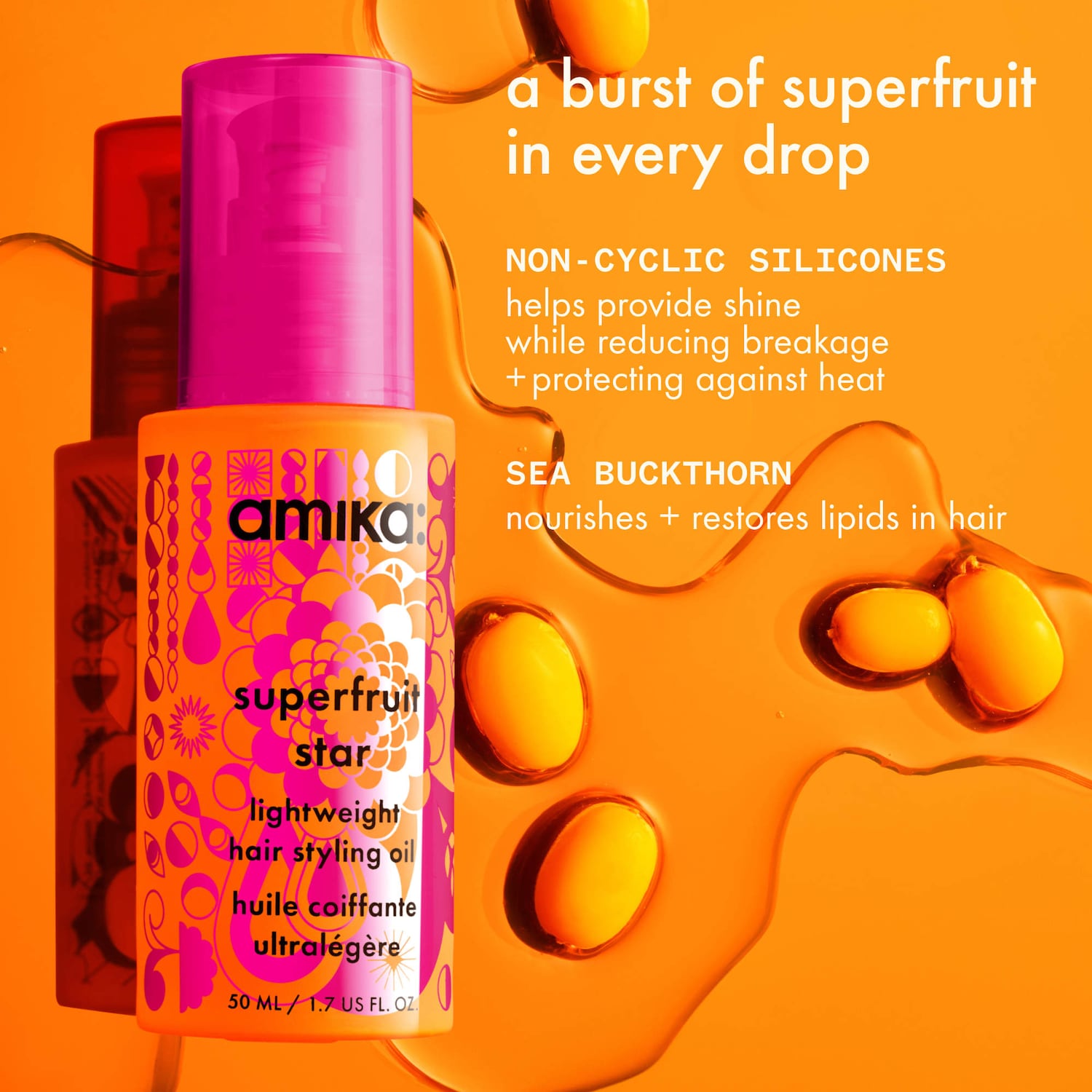 Mini Superfruit Star Lightweight Hair Styling Oil - amika | Sephora