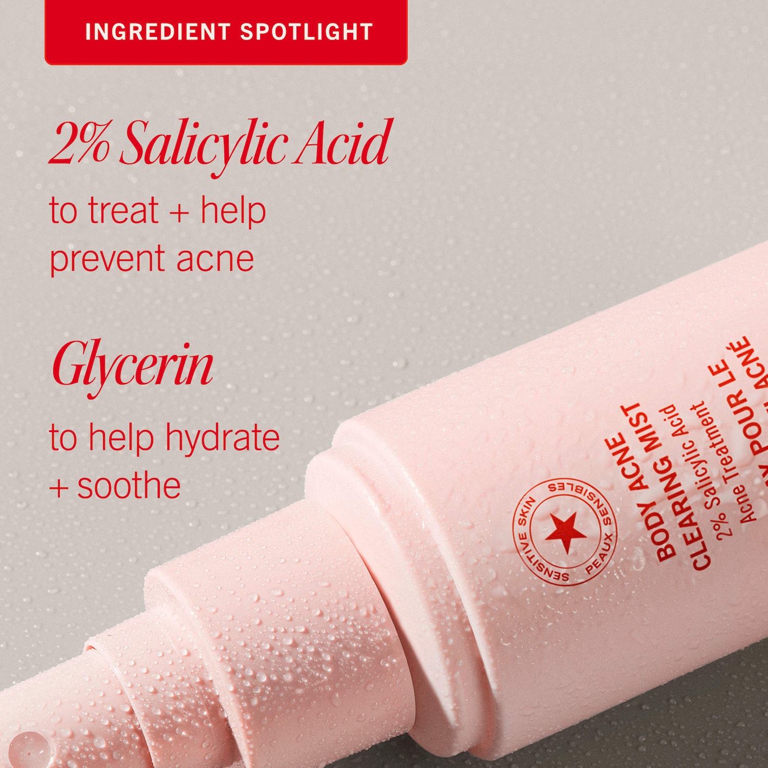 Body Acne Clearing Mist - 2% Salicylic Acid Acne Treatment - First