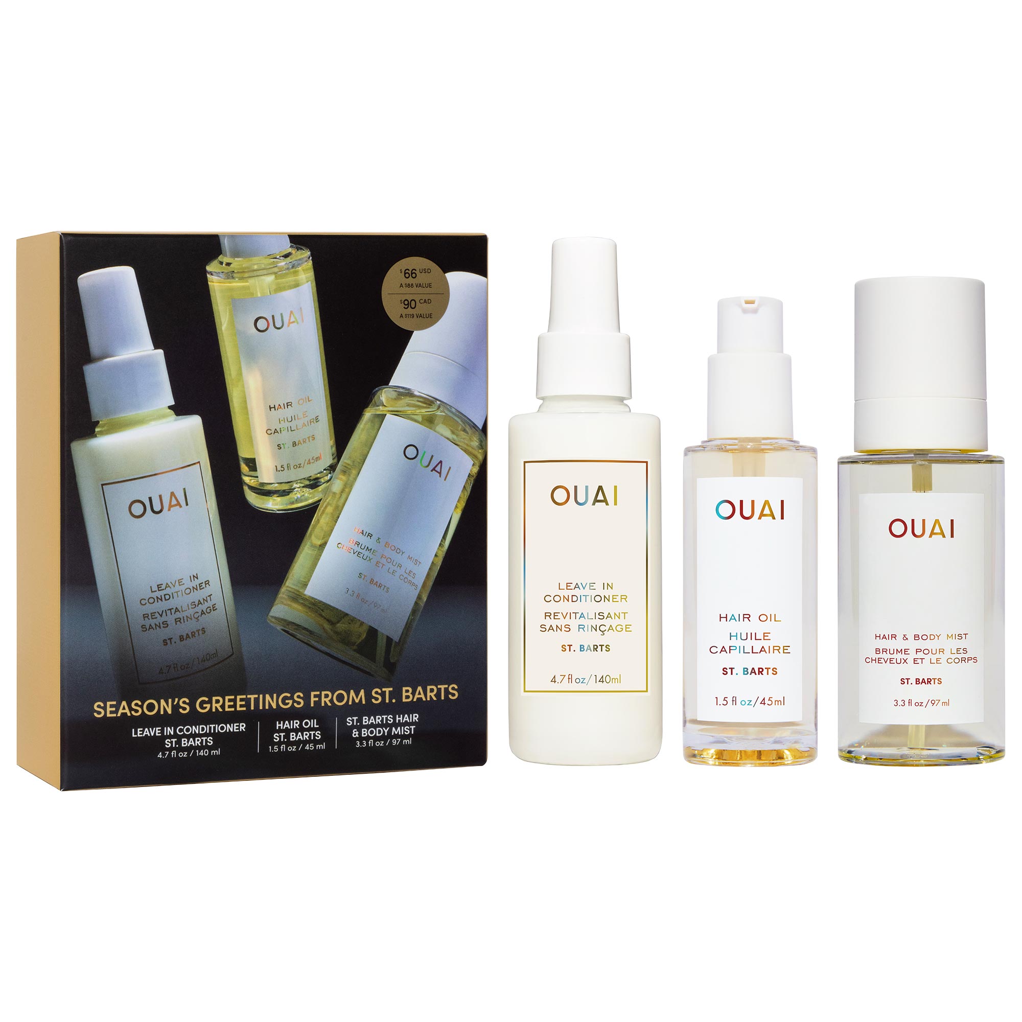 St. Barts Hair & Body Mist, Leave In Conditioner & Hair Oil Gift