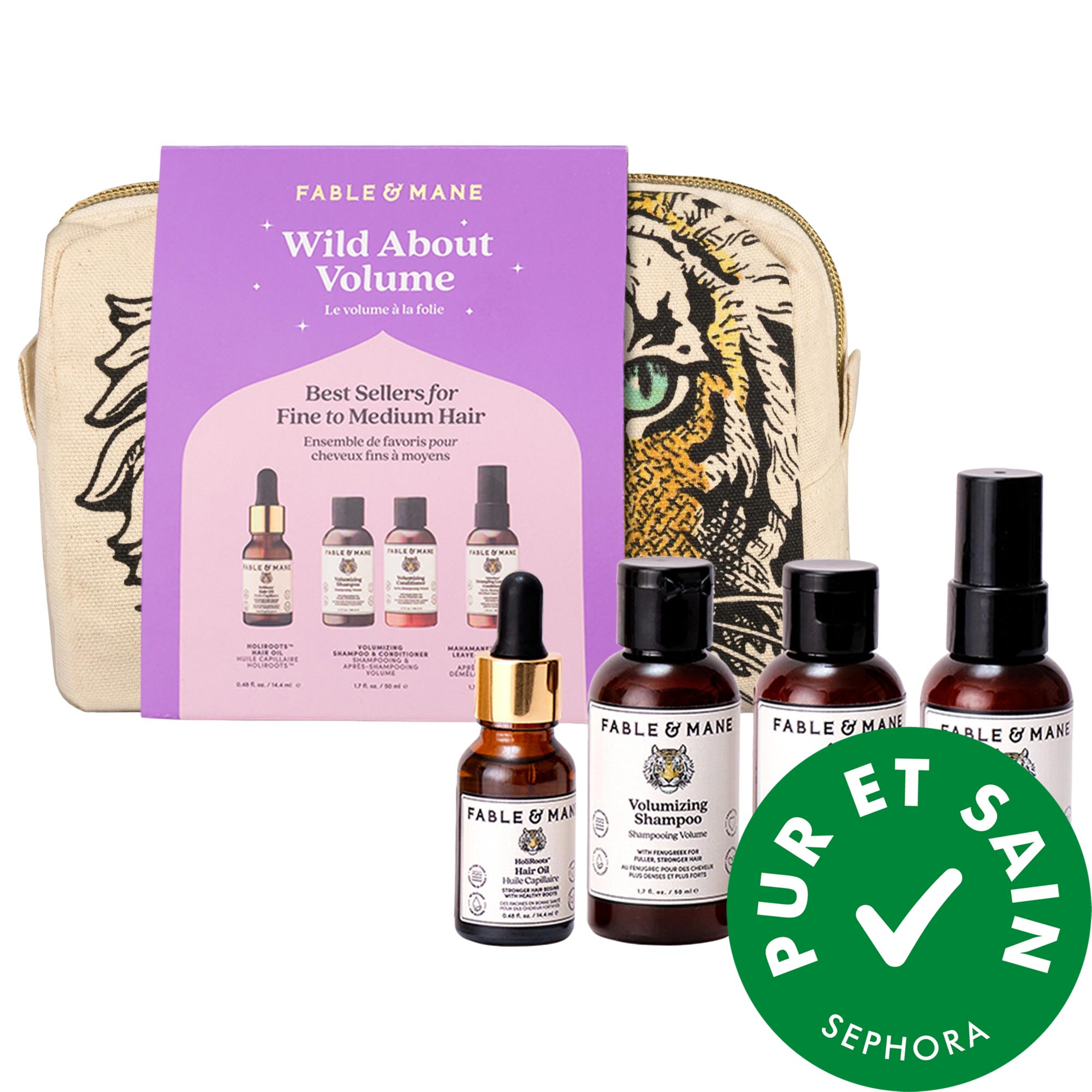 Fable & Mane Mini ensemble-cadeau Wild about Volume pour cheveux fins et clairsemés
