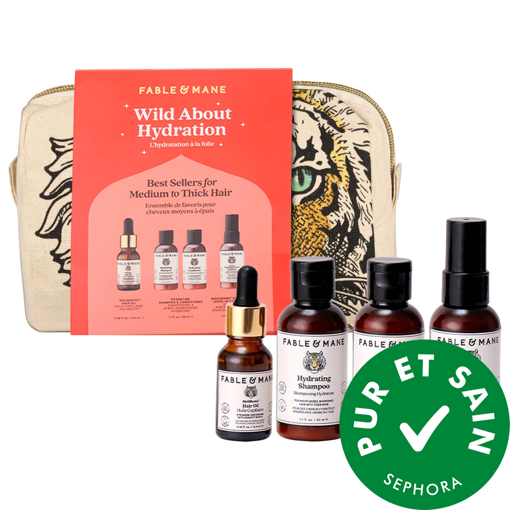 Fable & Mane Mini ensemble-cadeau Wild about Hydration pour cheveux épais et endommagés