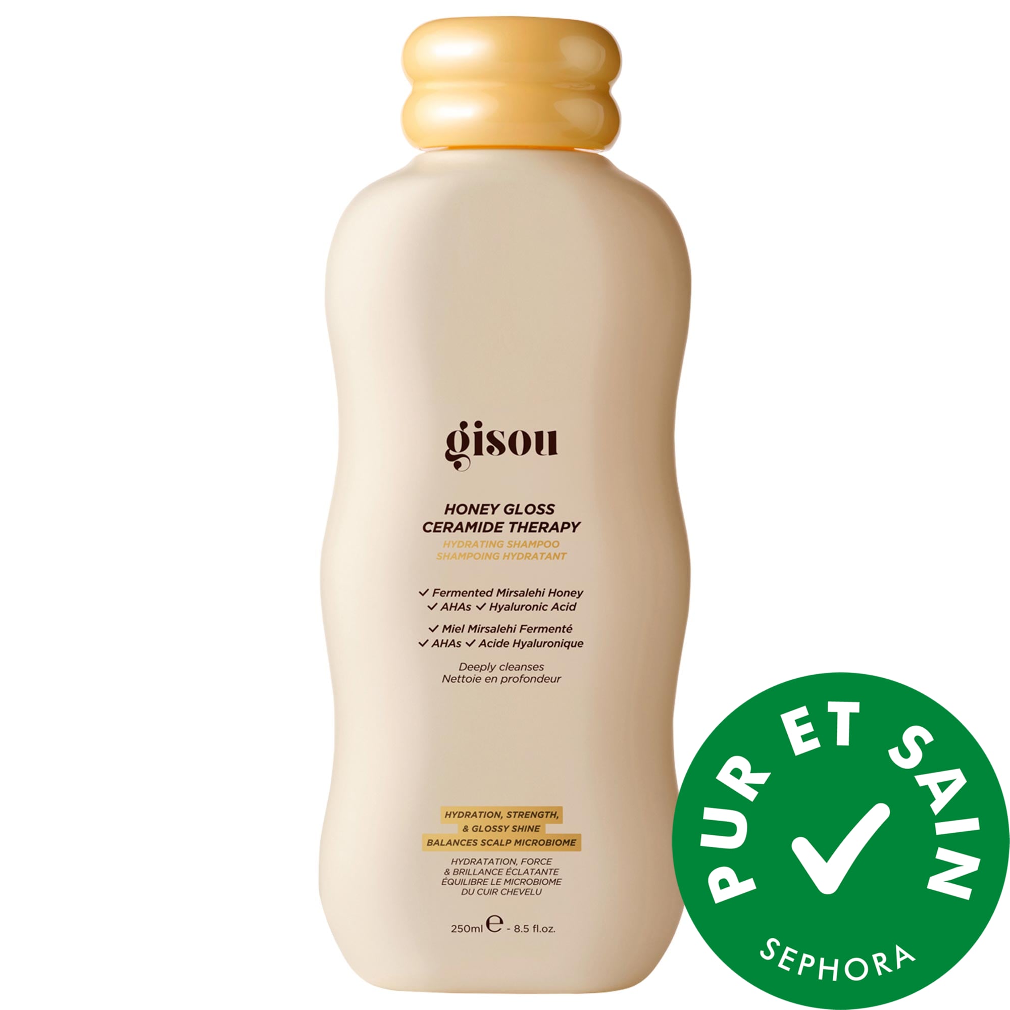 Gisou Shampoing brillance au miel hydratant Ceramide Therapy 8.5oz/250ml