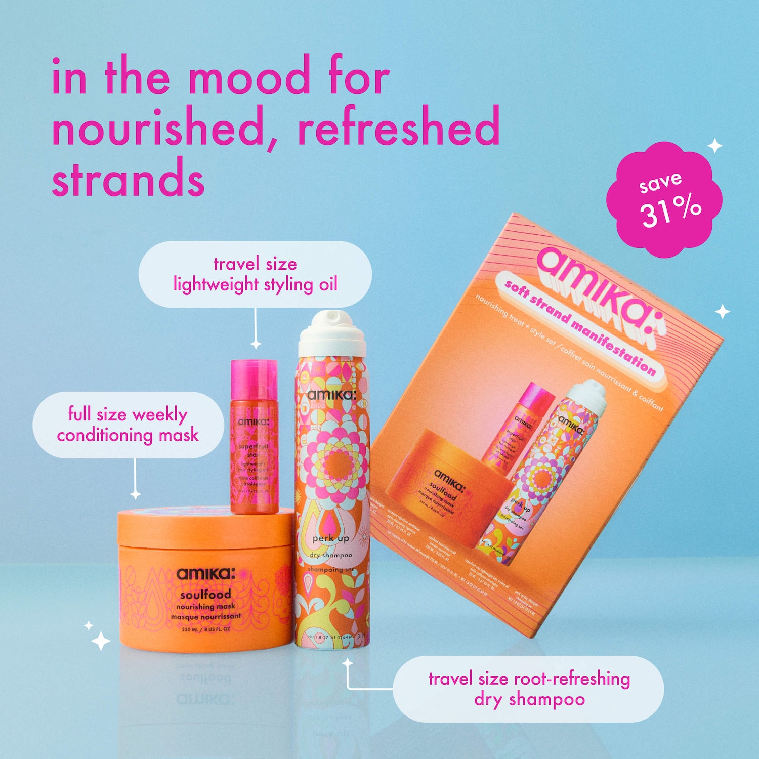 Soft Strand Manifestation Nourishing Treat + Style Set - amika