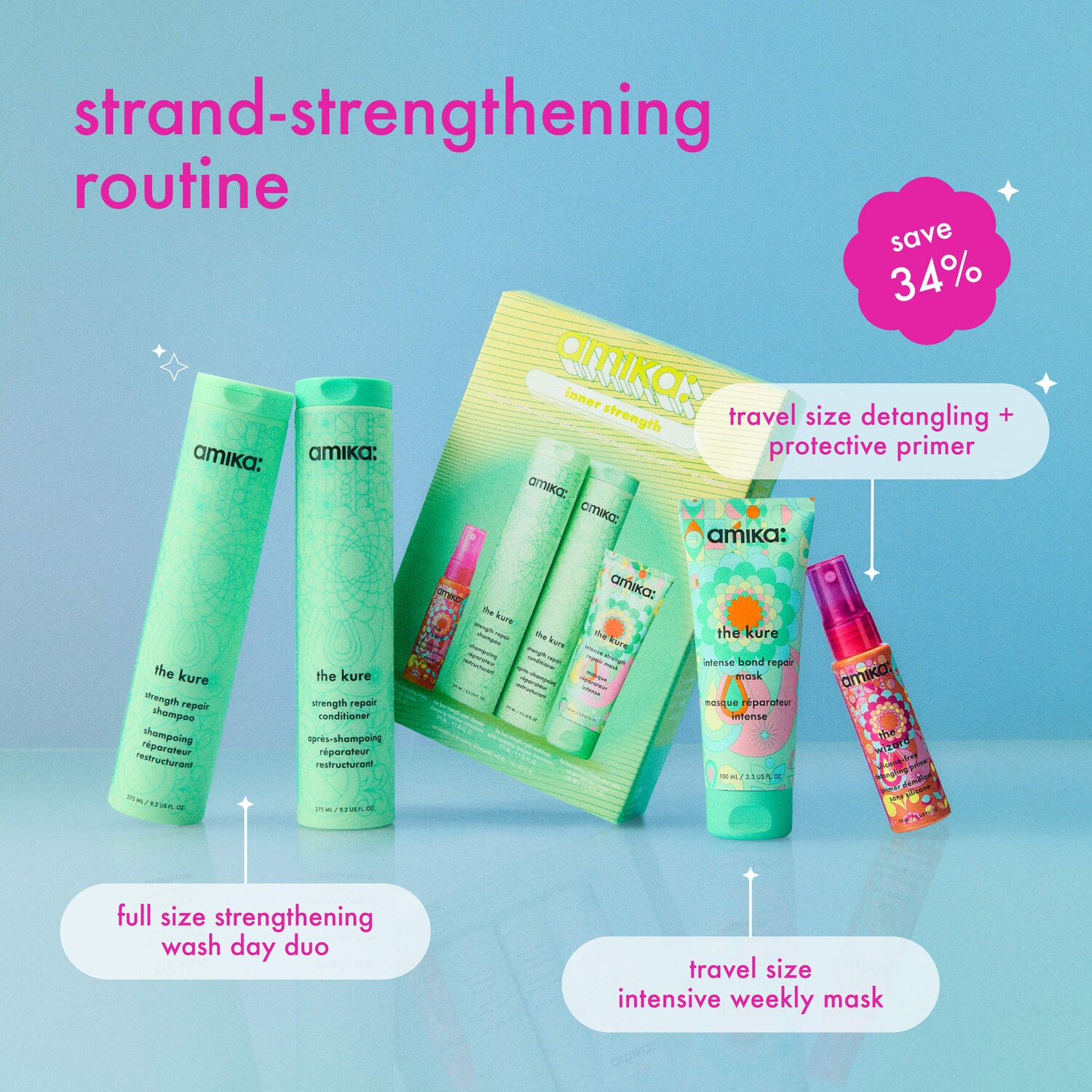 Inner Strength Repair Routine Hair Gift Set - amika | Sephora