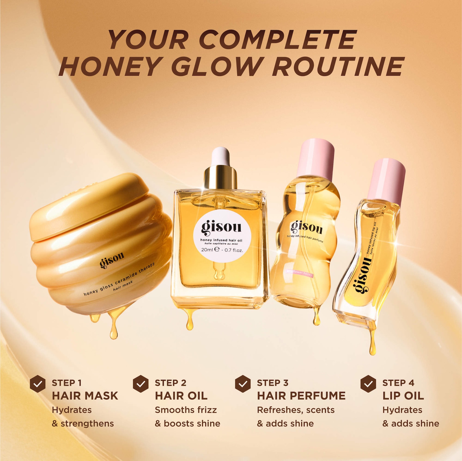 Glow All The Way Hair and Lip Gift Set - Gisou | Sephora