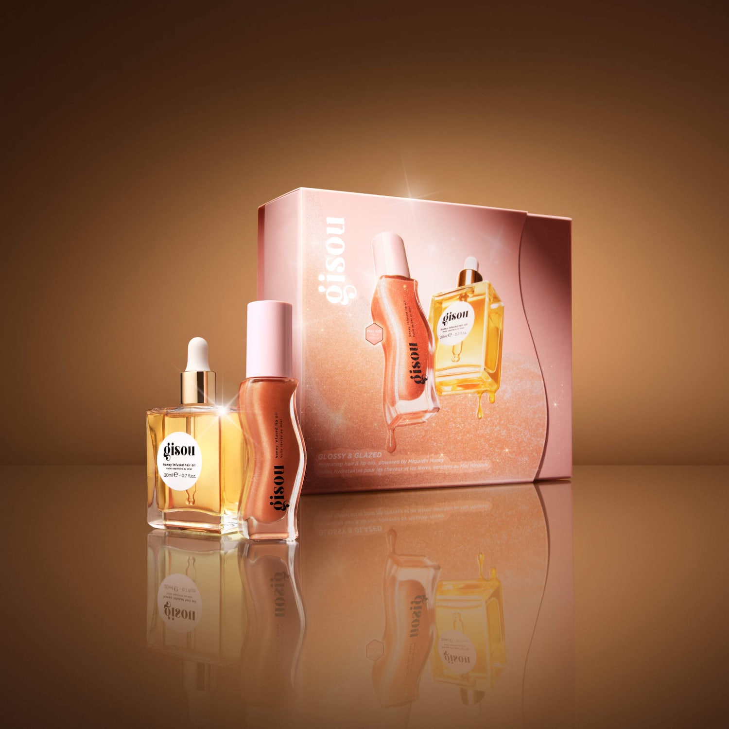 Glossy & Glazed Hair & Lip Oil Gift Set - Gisou | Sephora