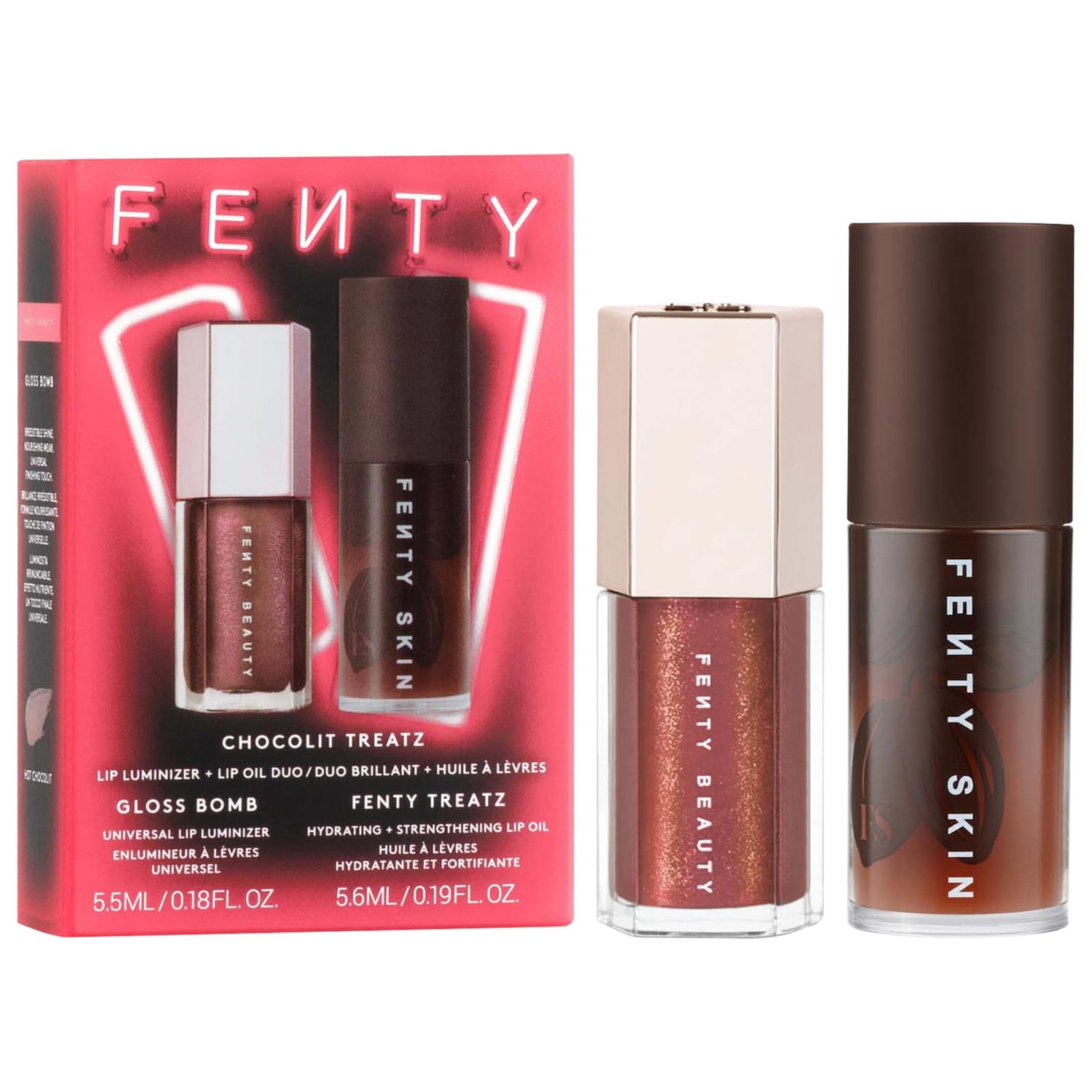 Fenty Beauty by Rihanna Дуэт: люминайзер и масло для губ Fenty Beauty Chocolit Treatz — фото 1