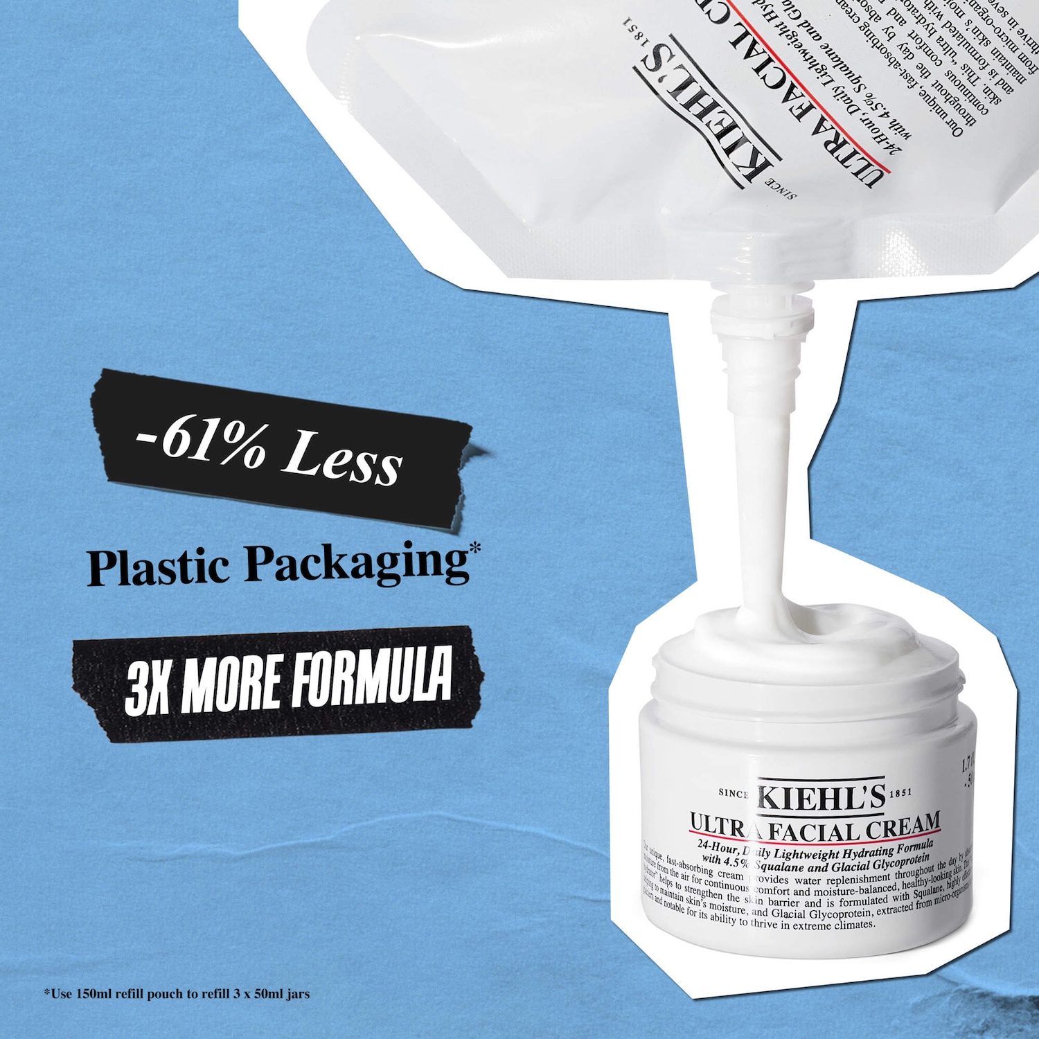 Crème hydratante avec squalane Ultra Facial rechargeable