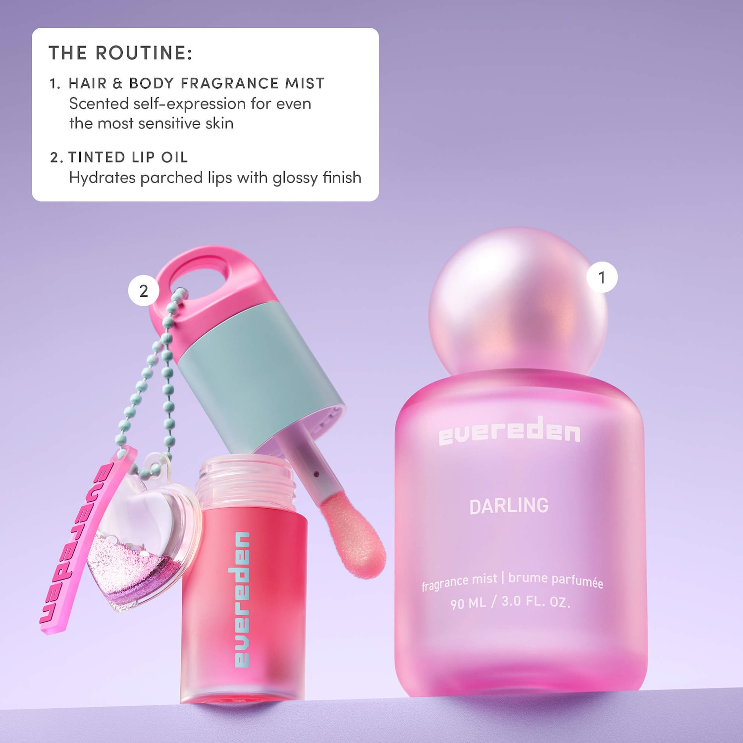 Preppy In Pink Tinted Lip Oil + Fragrance Mist Duo - Evereden