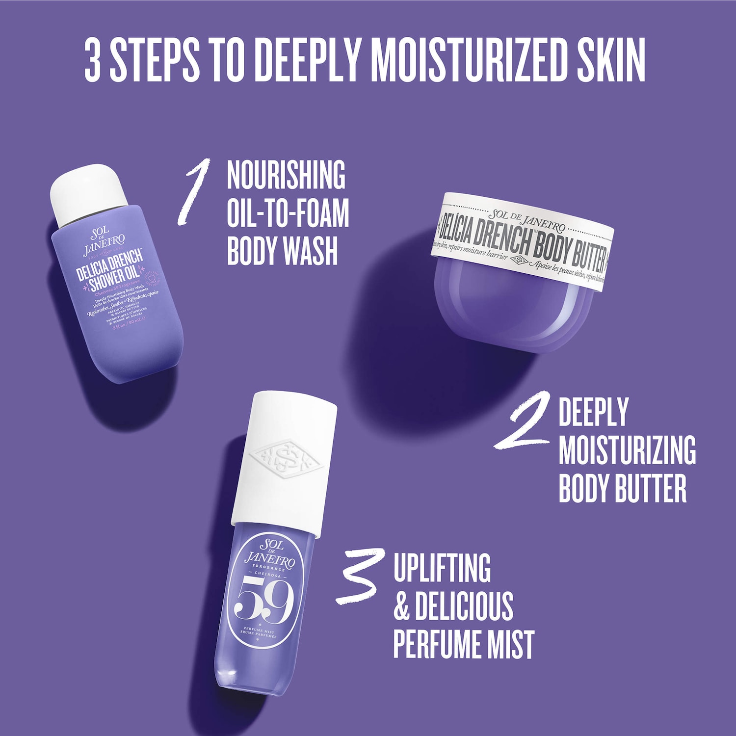Sol de Janeiro DRENCH & DAZZLE セット Drench & Dazzle Delícia Drench™ Body Routine Gift Set - Sol de