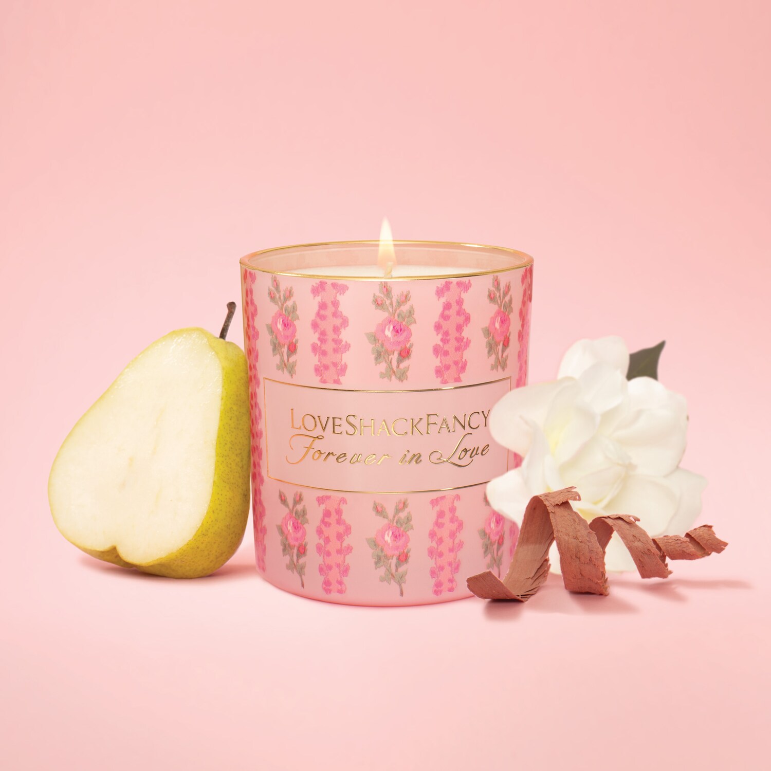 Forever in Love Candle with Green Pear & Gardenia - LoveShackFancy