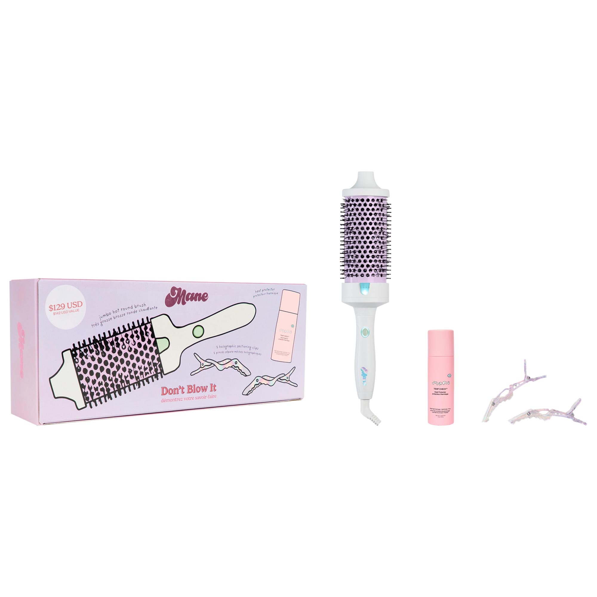It's Giving Body Jumbo Hot Round Brush and Heat Protectant Hair Gift Set image number 0