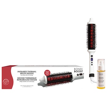 Infrared Heated Long Barrel Round Brush and Rapid Repair Bond Builder+ Hair Oil Gift Set - BondiBoos