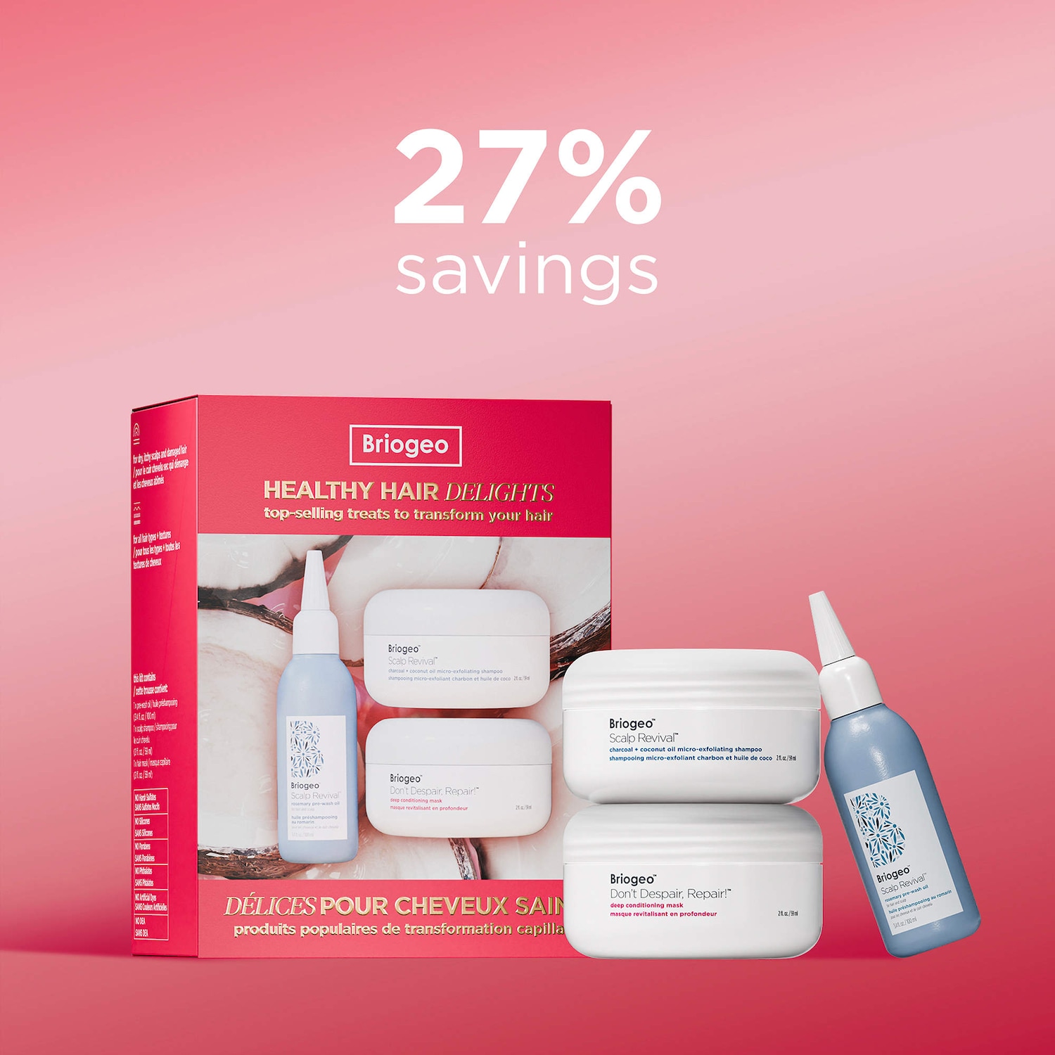 Healthy Hair Delights Gift Set for Scalp-to-Strand Care - Briogeo