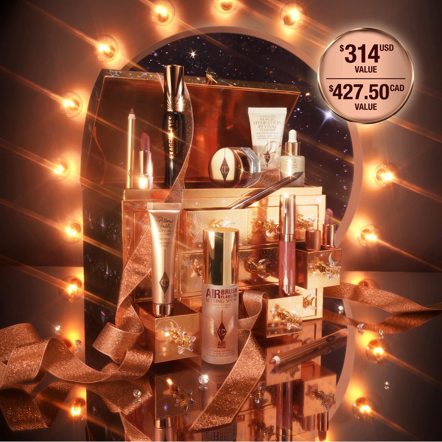 コフレ/メイクアップセット Charlotte Tilbury advent calendar 2020 Charlotte's Beauty Treasure Chest Makeup and Skincare Advent