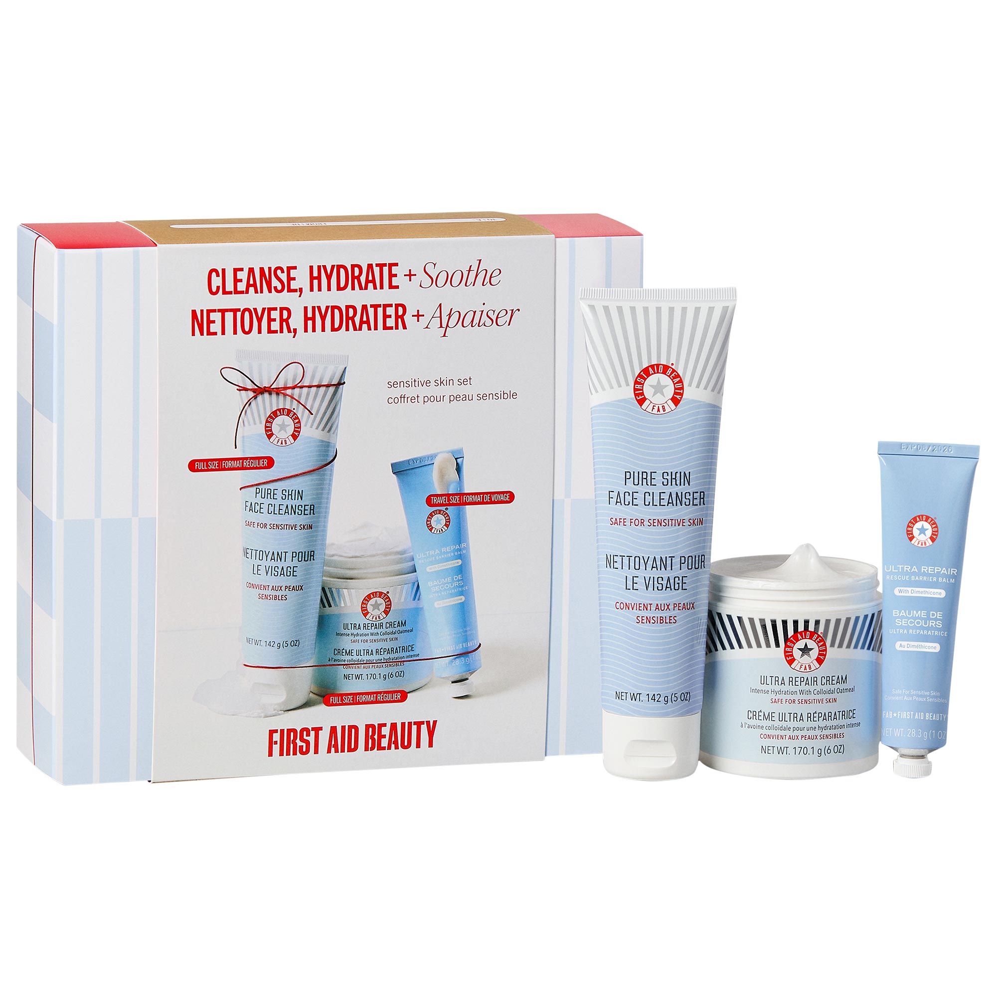 CLEANSE, HYDRATE + SOOTHE Holiday Skincare Gift Set - First Aid
