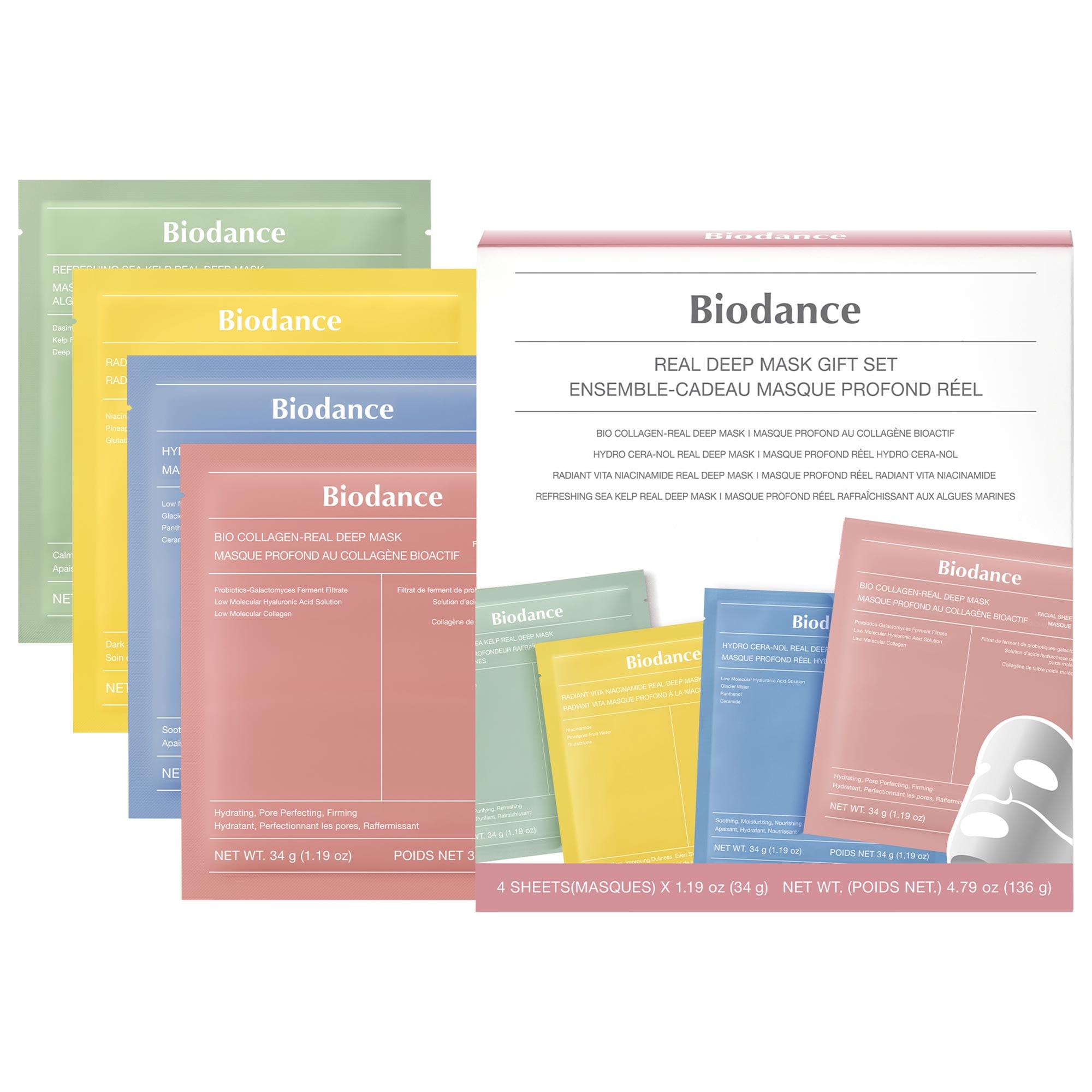 Real Deep Mask Gift Set - 4 Masks for Pore Care, Hydration