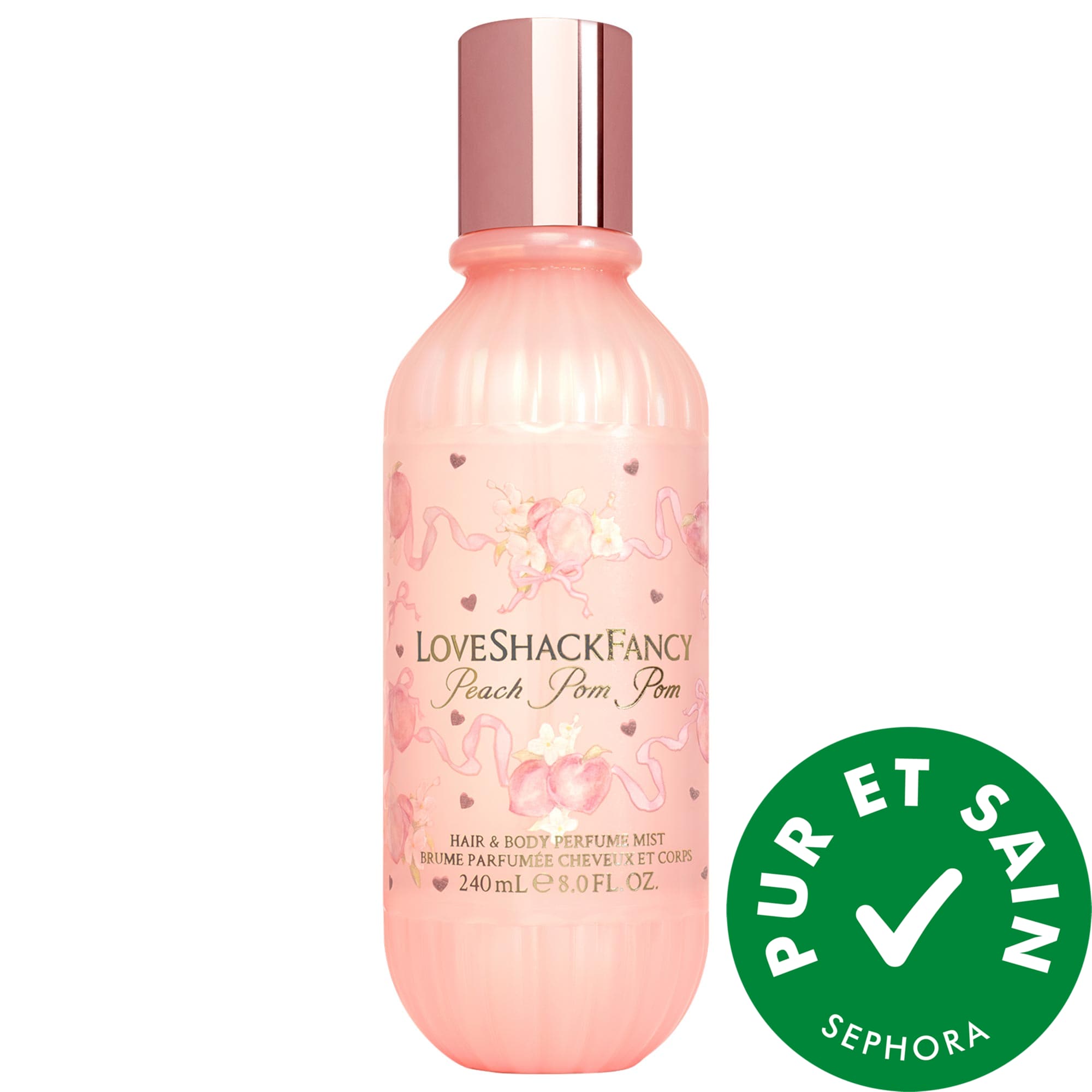 LoveShackFancy Brume parfumée corps et cheveux Peach Pom Pom 8oz/240mL