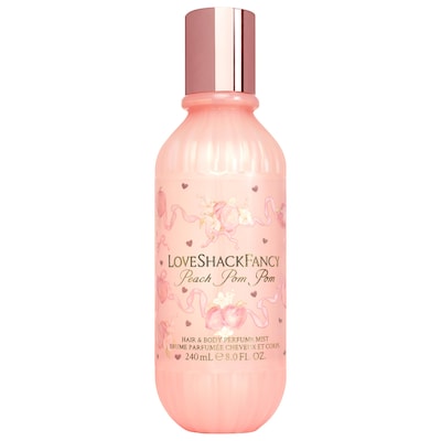 LoveShackFancy - Peach Pom Pom Hair & Body Perfume Mist 8oz/240mL LoveShackFancy Peach Pom Pom Hair & Body Perfume Mist Clean at Sephora