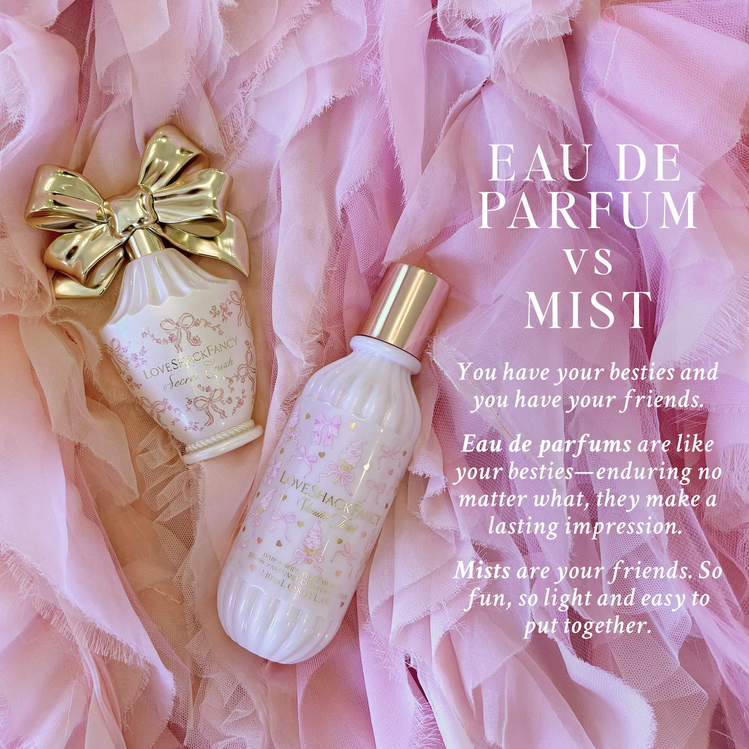 Mini Peach Pom Pom Hair & Body Mist - LoveShackFancy | Sephora