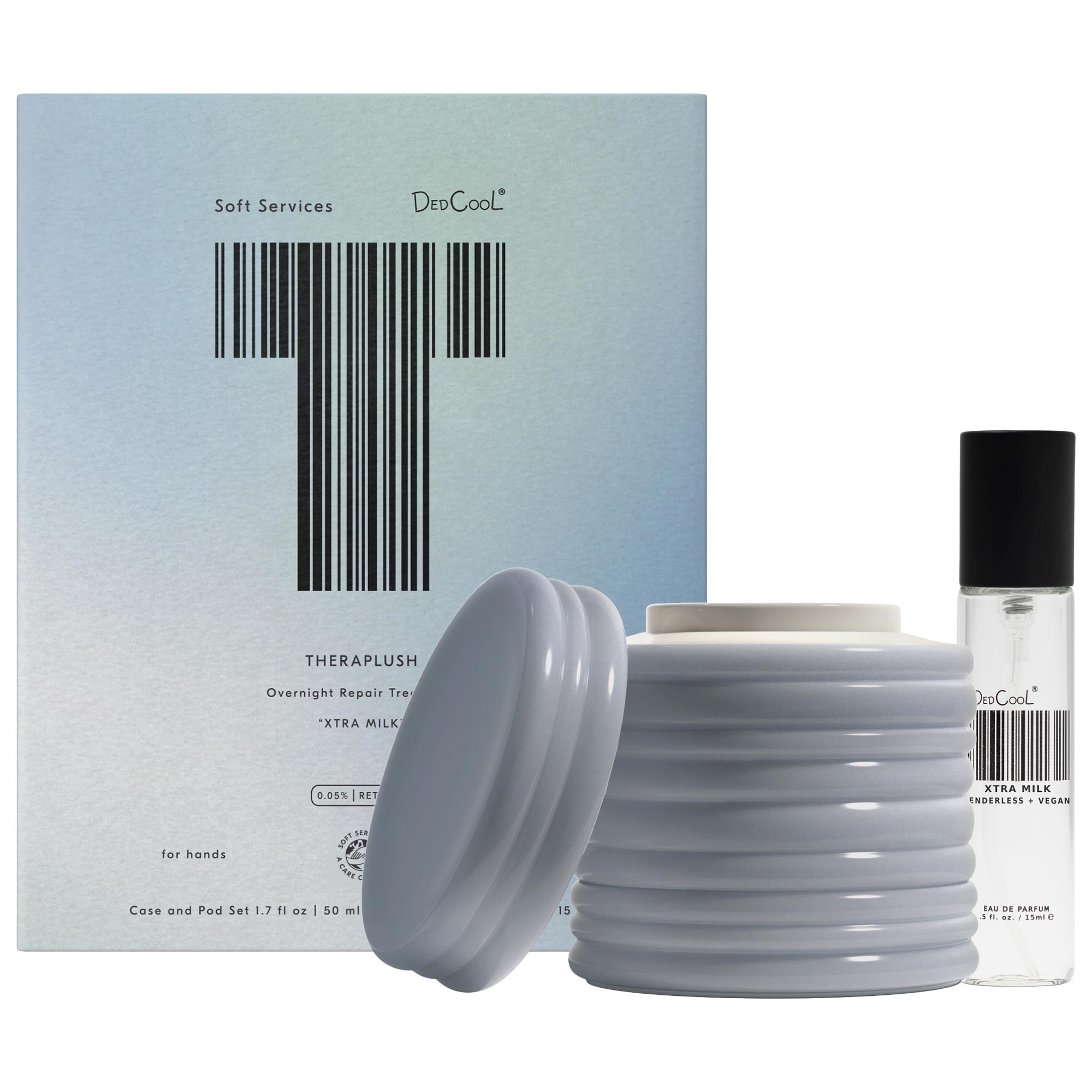 Soft Services X Dedcool - Theraplush "xtra Milk" Retinol Hand Repair Cream + Travel Size Perfume Spray Gift Set