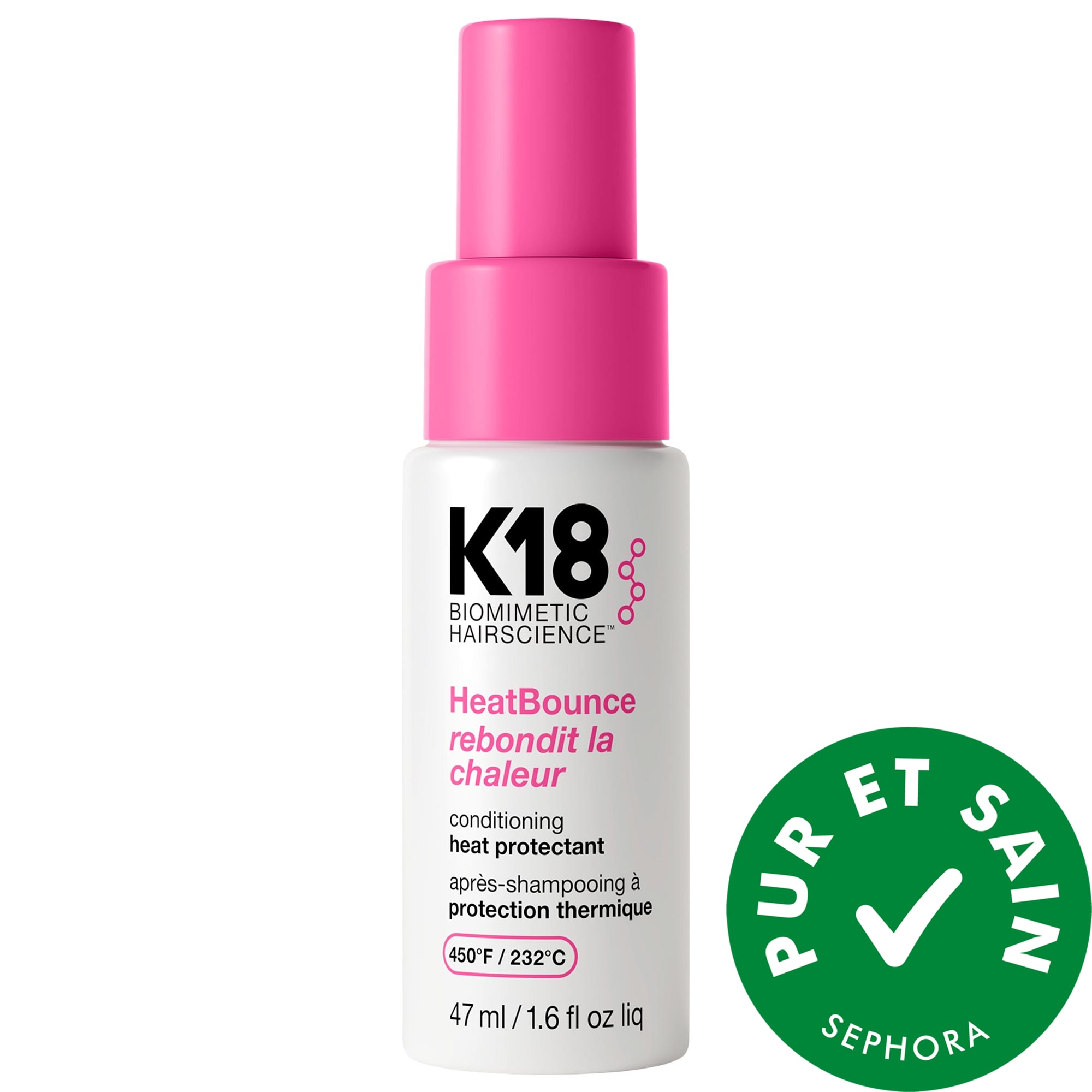 K18 Biomimetic Hairscience Mini HeatBounce™ Leave-In Conditioner Heat Protectant 1.6 oz/47 mL