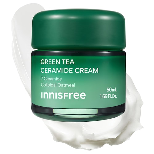 Крем с керамидами innisfree Green Tea против покраснений, восстанавливает барьер кожи