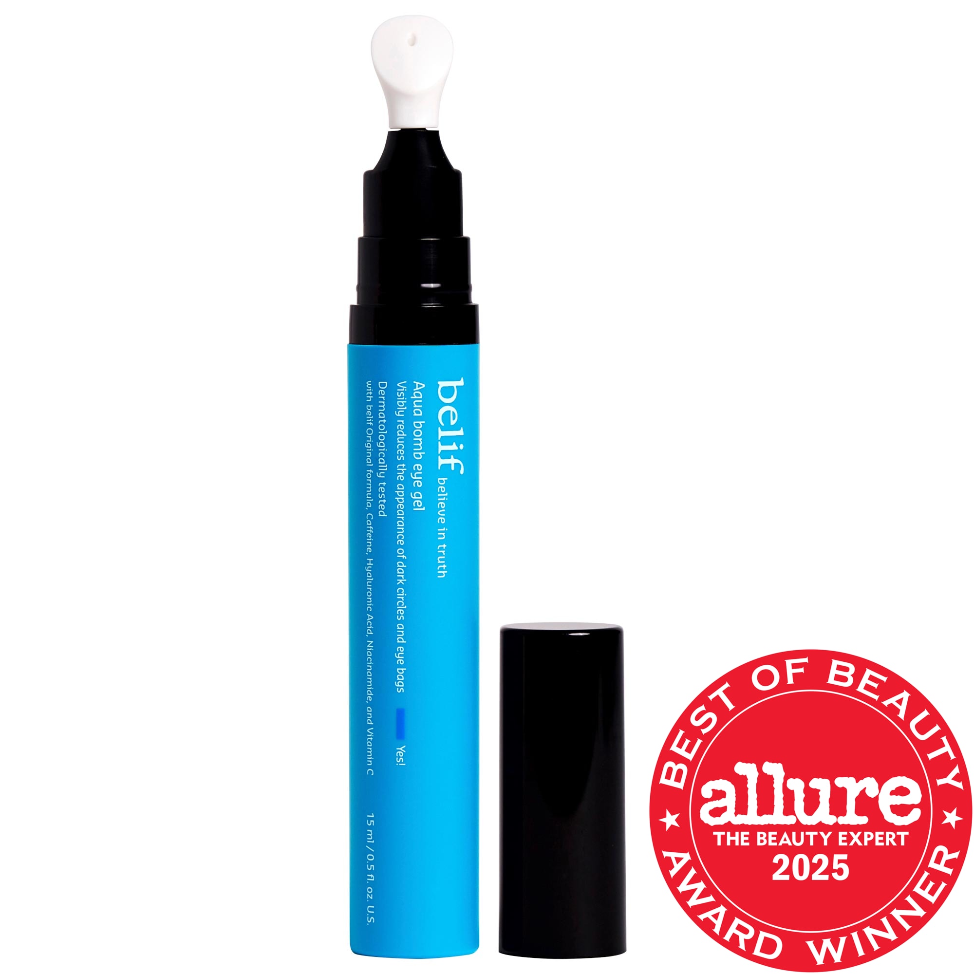 belif Aqua Bomb Depuffing Eye Gel with Caffeine + Hyaluronic Acid 0.5 oz/15 ml