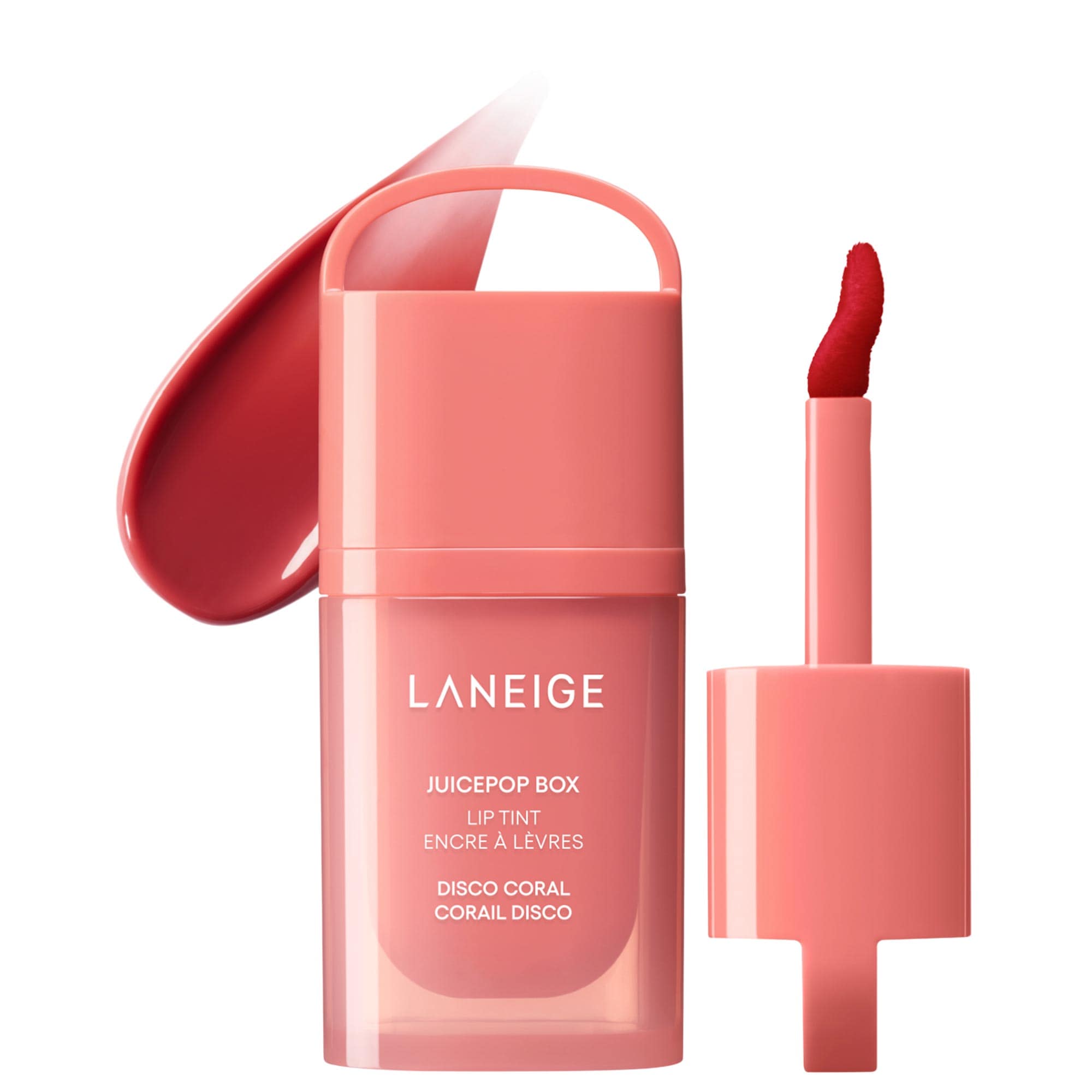 Laneige Juicepop Box Lip Oil Stain 12hr Hydrating Tint Disco Coral 0.15 Oz/4.5 G