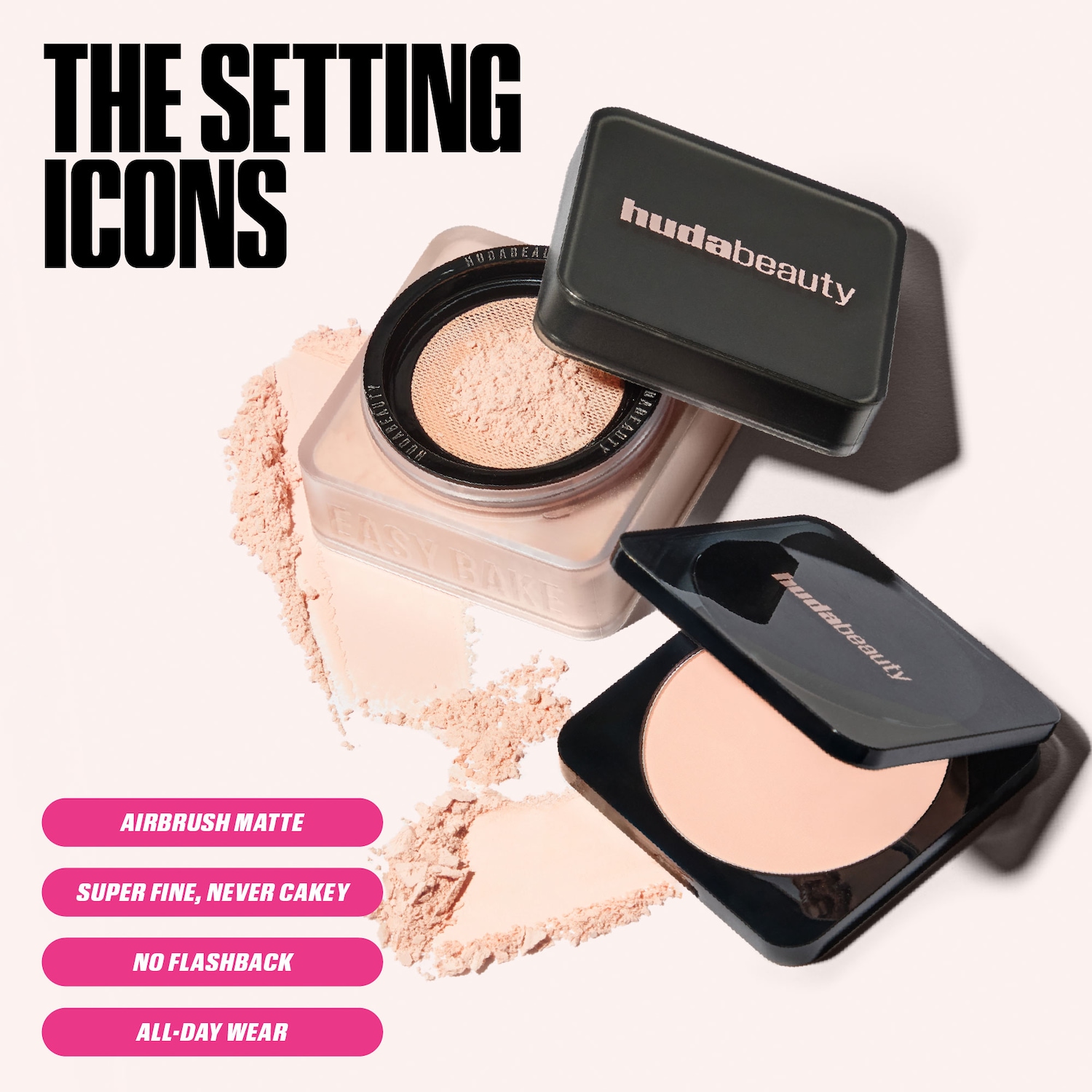 Easy Bake Airbrush Matte Pressed Setting Powder - HUDA BEAUTY