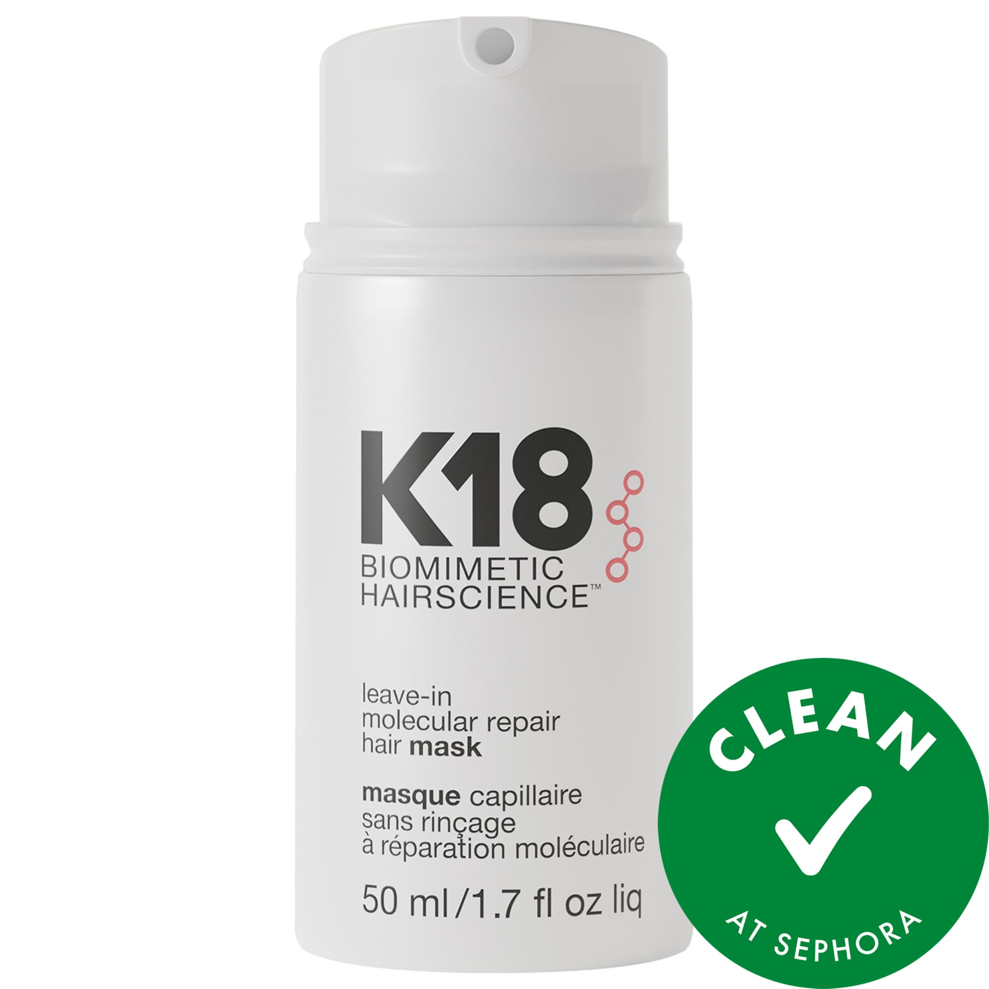 K18 Biomimetic Hairscience Leave-In Molecular Repair Hair Mask 1.7 fl oz/50 mL