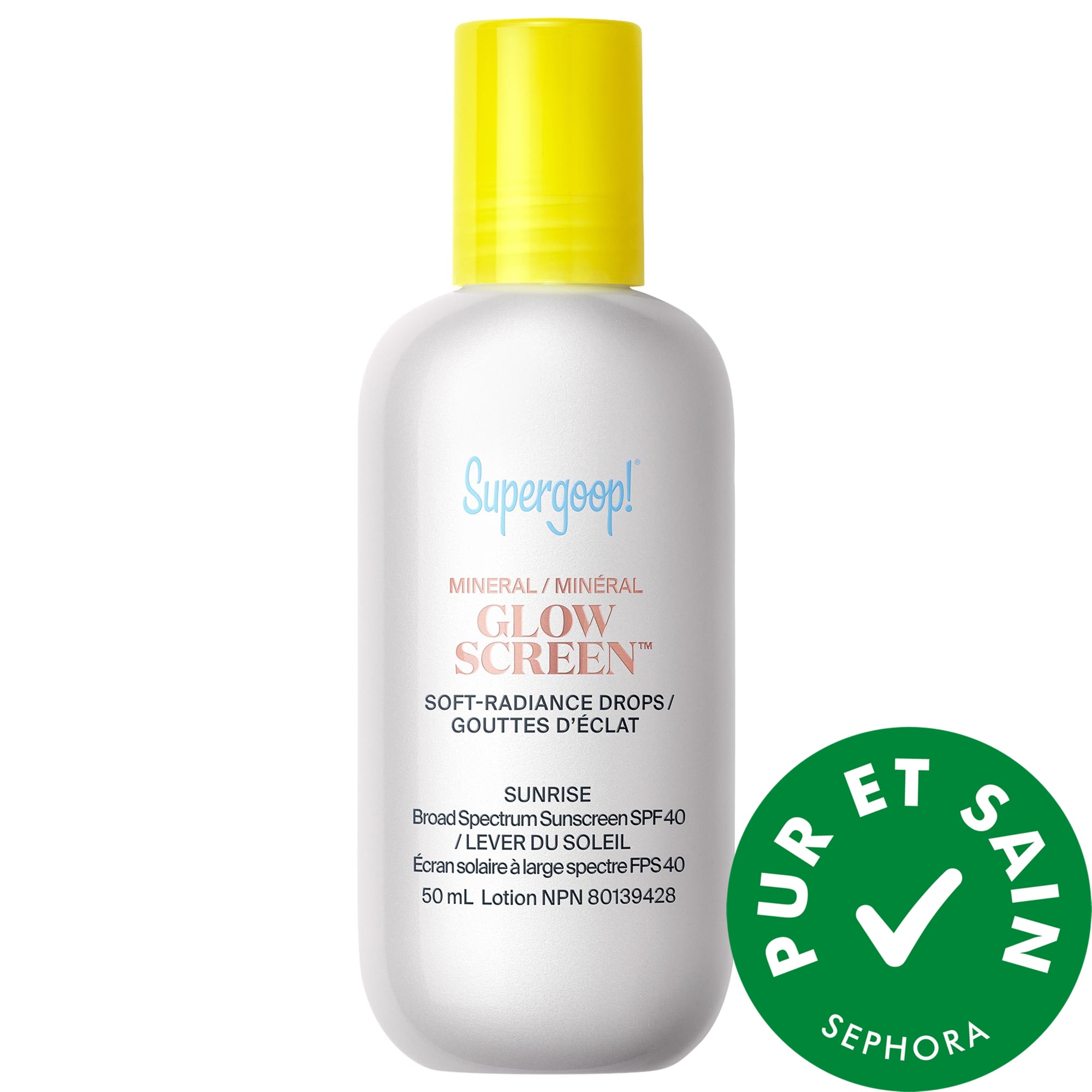 Supergoop! Écran solaire minéral radieux Glowscreen FPS 40 1.7 oz/50 ml