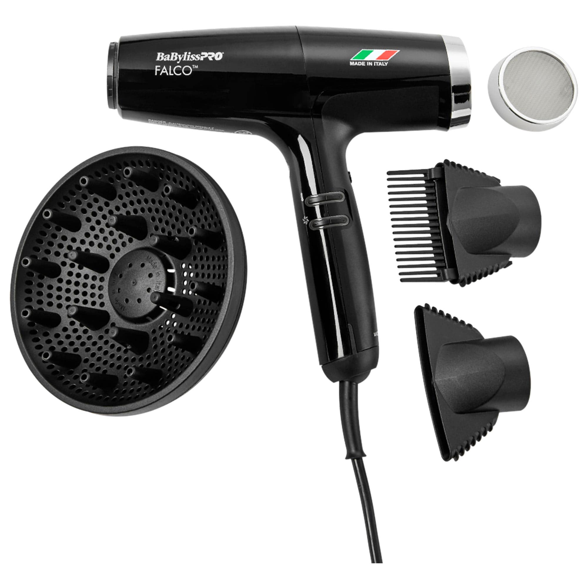 Italian Falco High-Speed Ionic Hair Dryer Black - BaBylissPRO