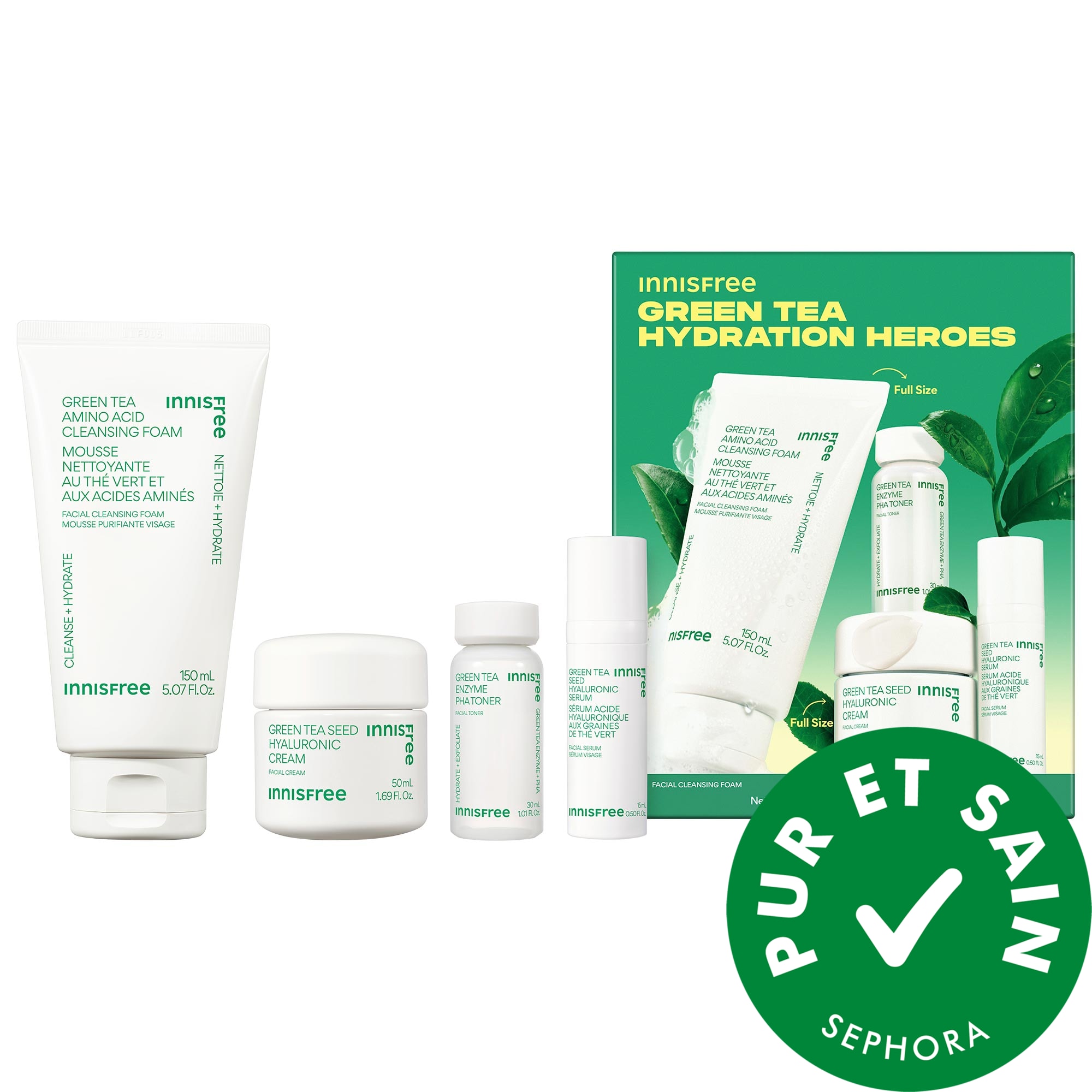 innisfree Héros hydratants au thé vert avec acide hyaluronique