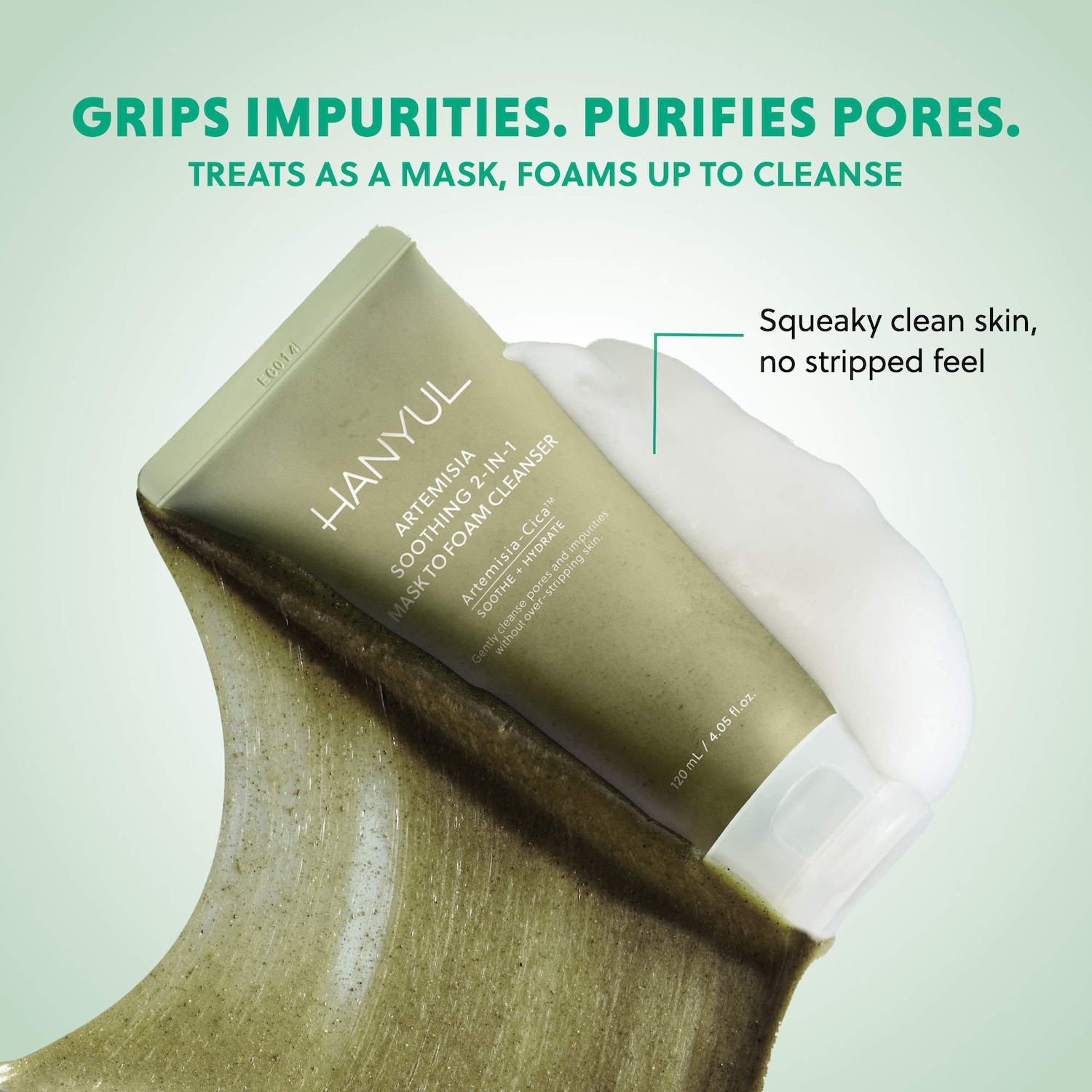 Artemisia Soothing 2-in-1 Mask to Foam Cleanser with Hyaluronic