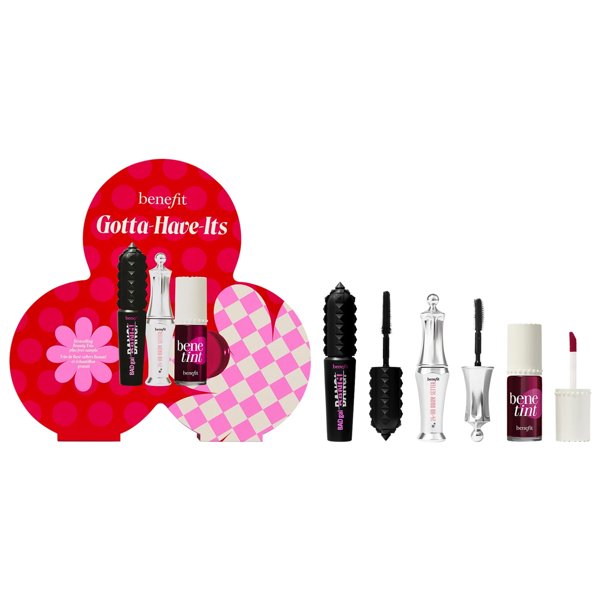 Benefit Cosmetics Gotta-Have-Its Bestselling Gift Set 0.2 US fl. oz, 0.14 oz, 0.11 US fl. oz, 0.1 US fl. oz./6 mL, 4.0 g Net wt, 3.5 mL, 3 mL