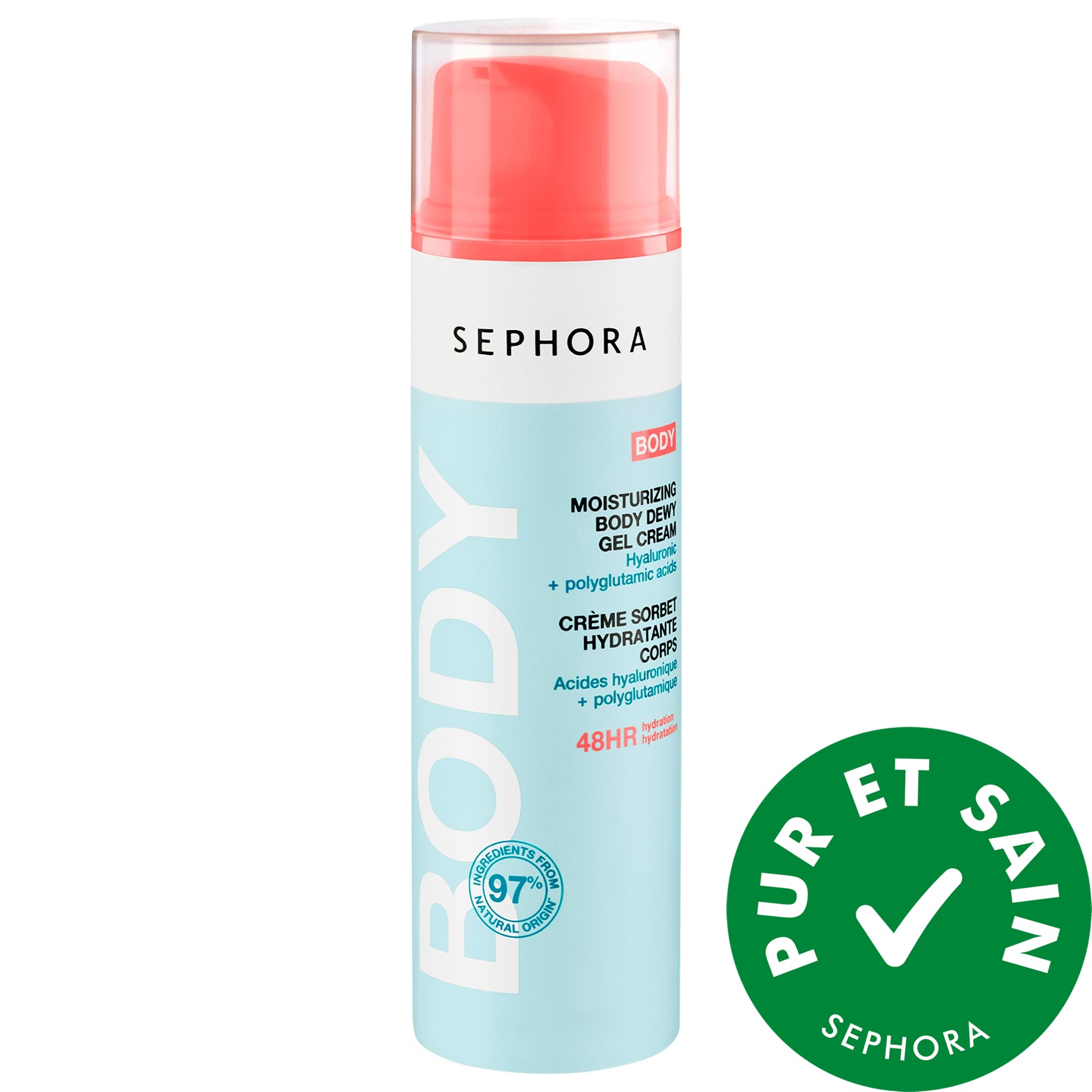 SEPHORA COLLECTION Crème sorbet hydratante corps avec acides hyaluronique et polyglutamique 150 ml/5.07 oz
